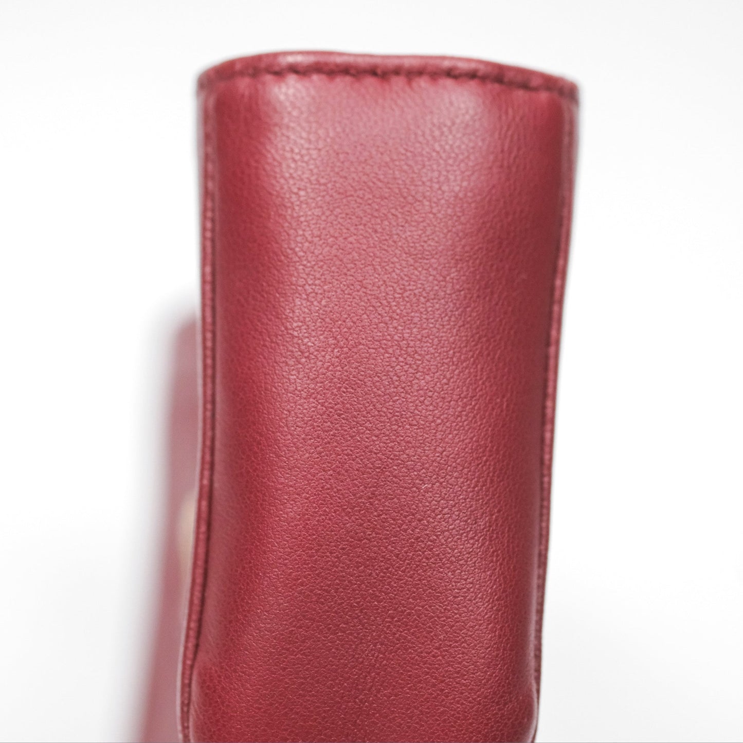 Chanel Quilted Boy Coin Case Dark Red Aged Gold Hardware