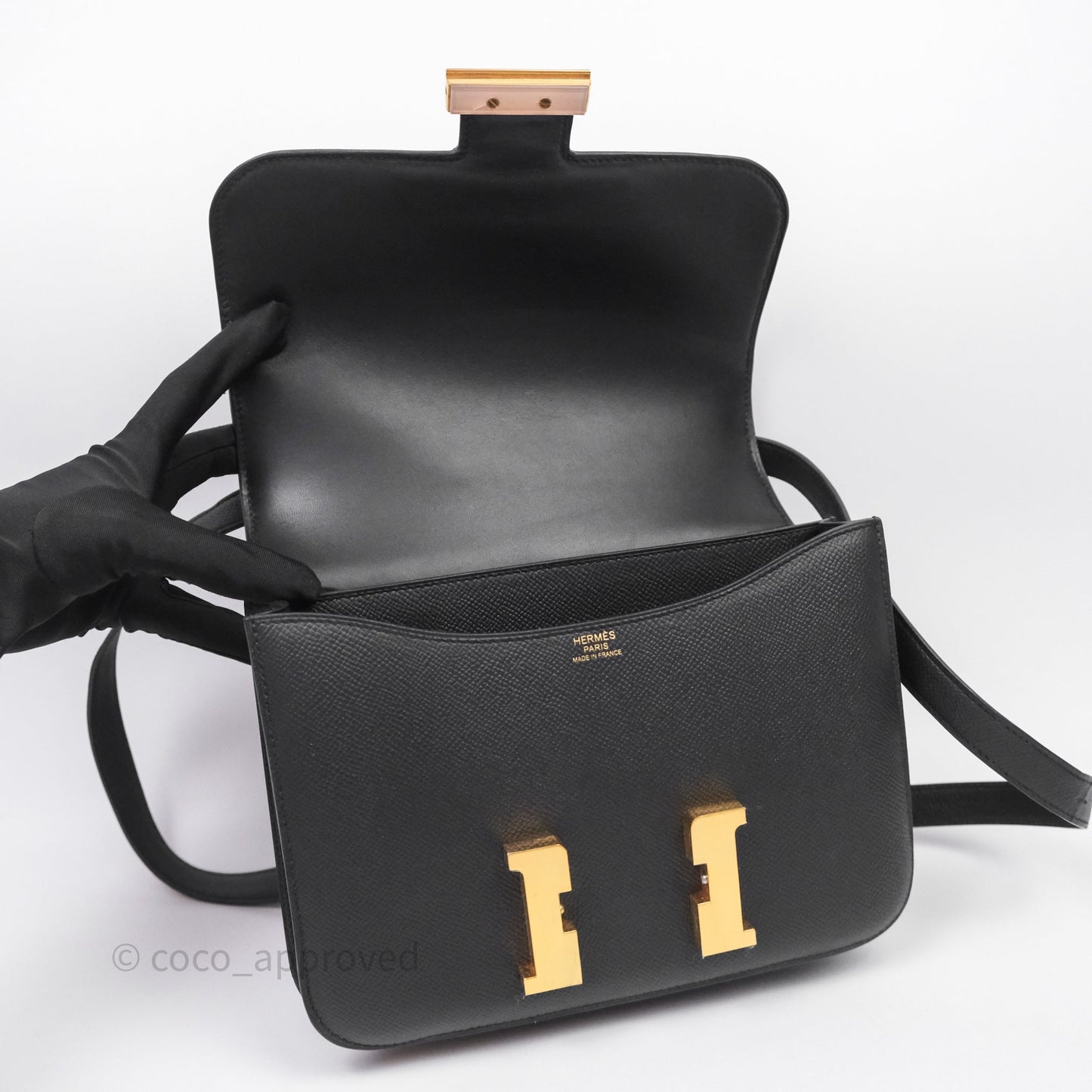 Hermès Constance 24 Noir 89 Epsom Gold Hardware