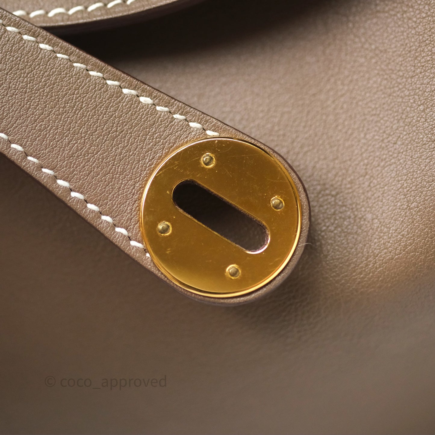Hermès Lindy 30 Etoupe 18 Swift Gold Hardware