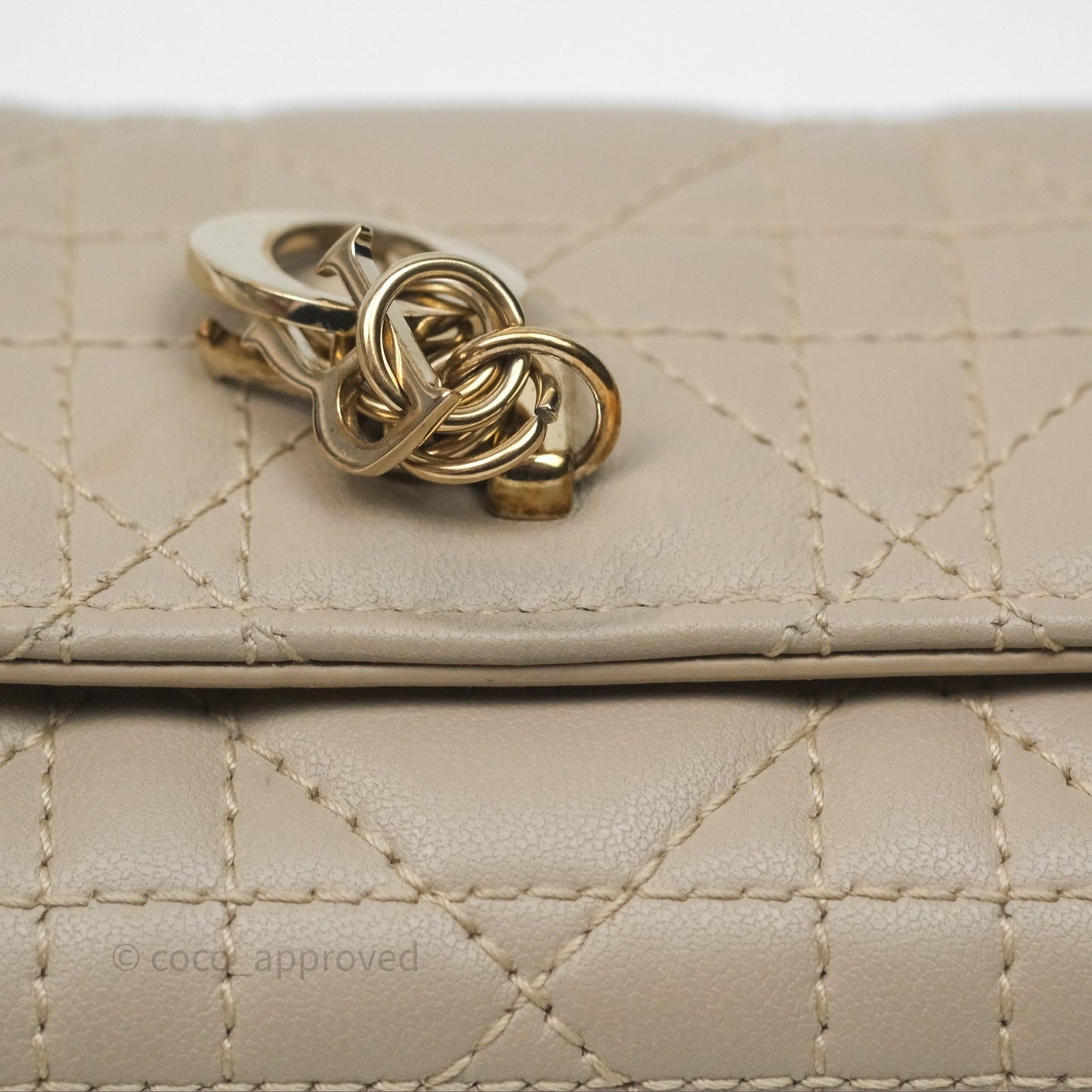 Christian Dior My Dior Glycine Wallet Powder Beige Cannage Lambskin