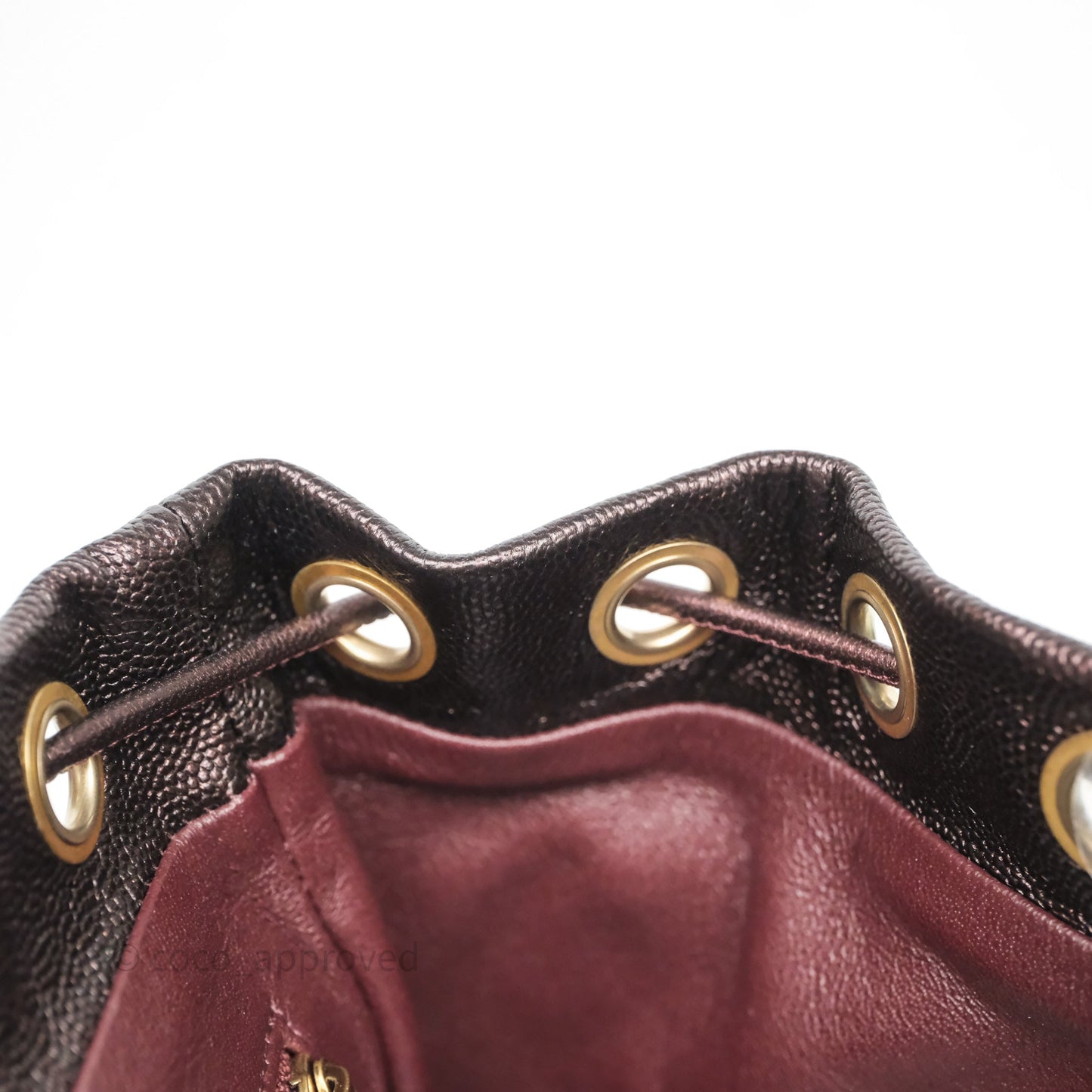Chanel Quilted Filigree Backpack Purple Iridescent Burgundy Caviar Aged Gold Hardware