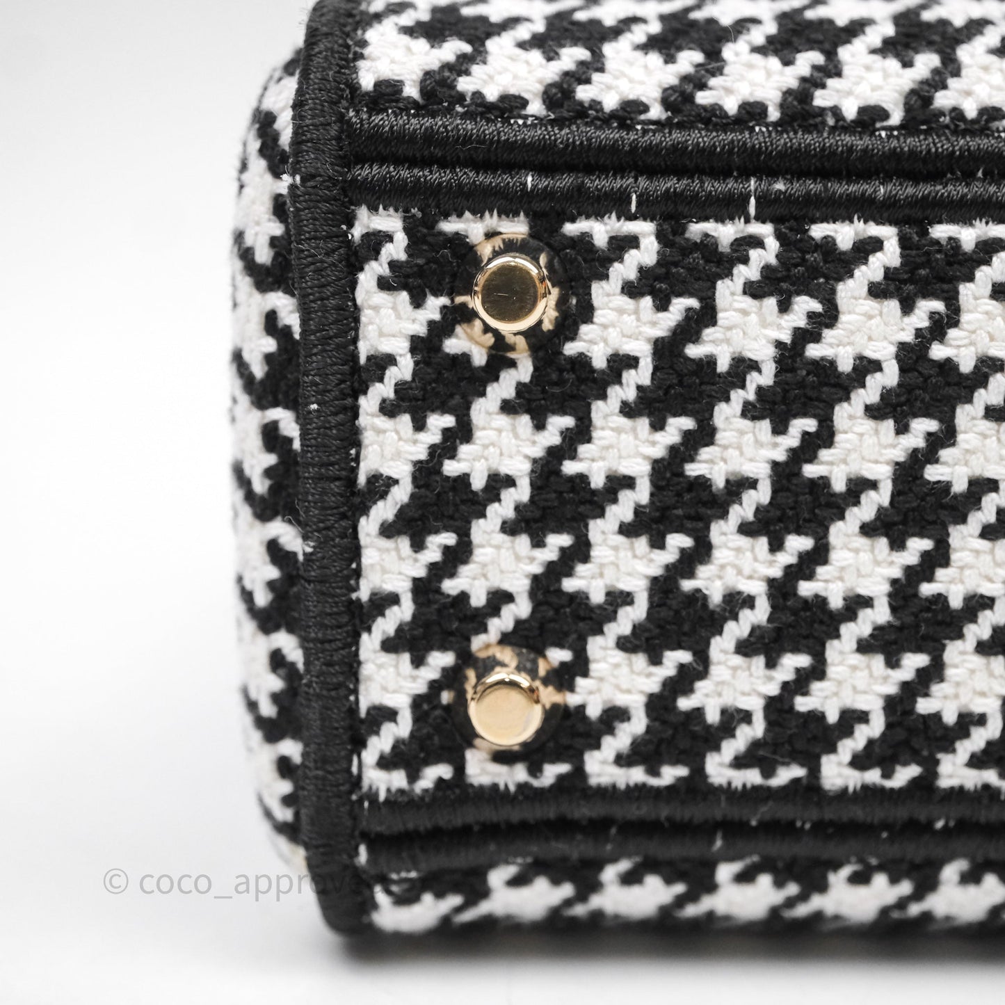 Christian Dior Mini Lady D-Lite Bag Black White Houndstooth