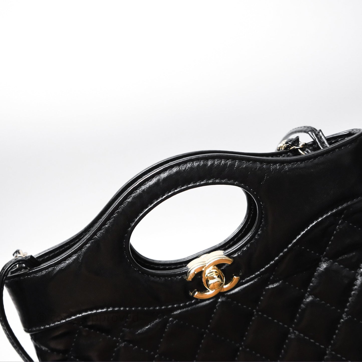 Chanel 31 Mini Black Shiny Lambskin Gold Hardware