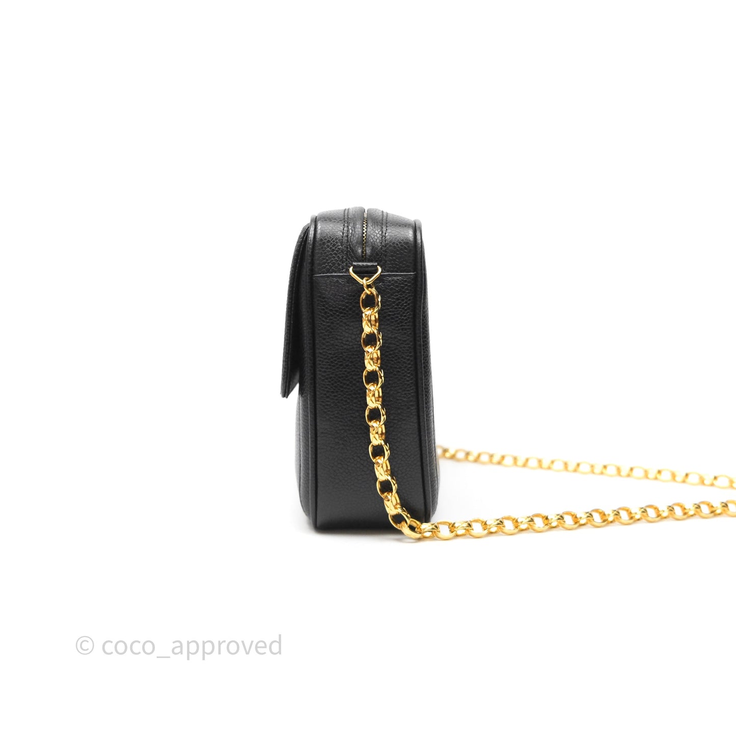 Chanel Vintage CC Camera Bag Black Caviar 24 Gold Hardware