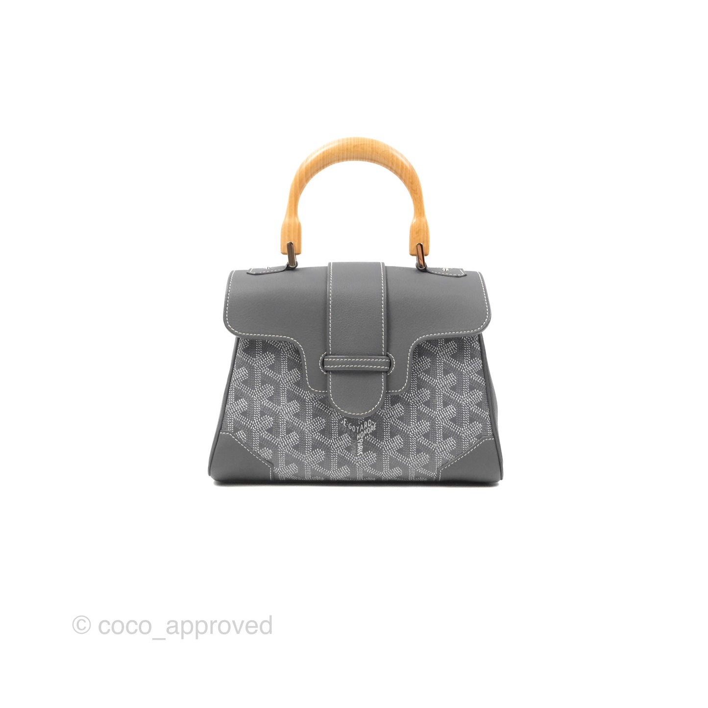 Goyard Saïgon Mini Bag Chevroches Calfskin Grey Silver Hardware