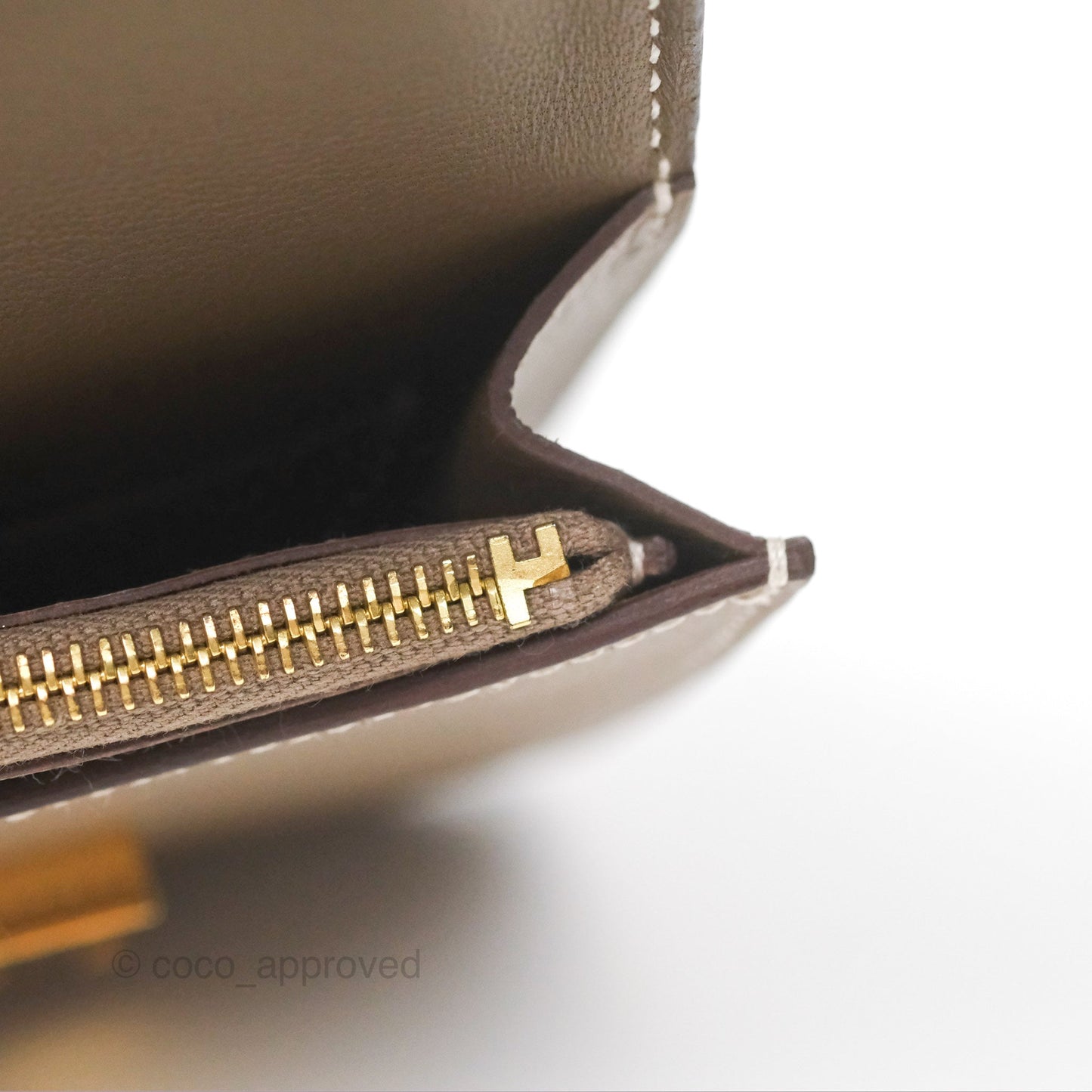 Hermès Constance Slim Wallet Etoupe Epsom Gold Hardware