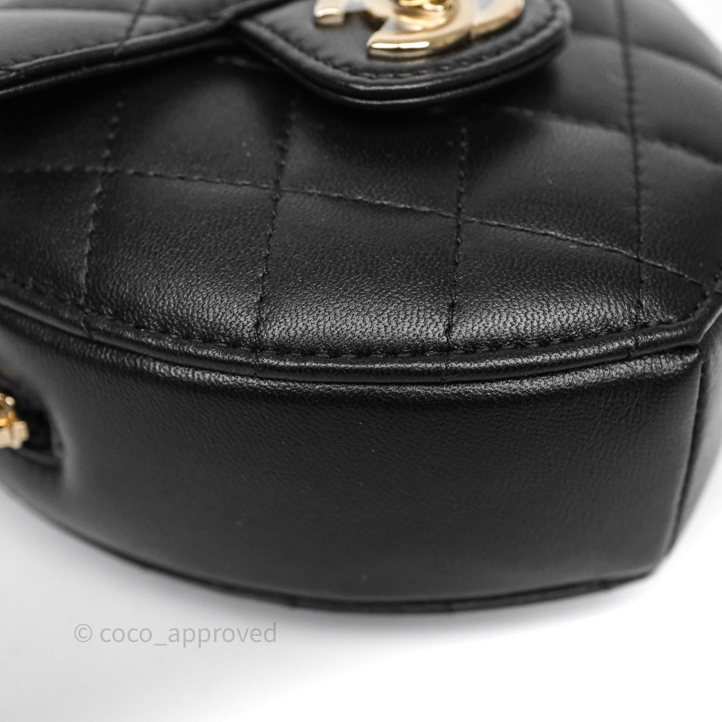 Chanel Small Heart Bag Black Lambskin Gold Hardware
