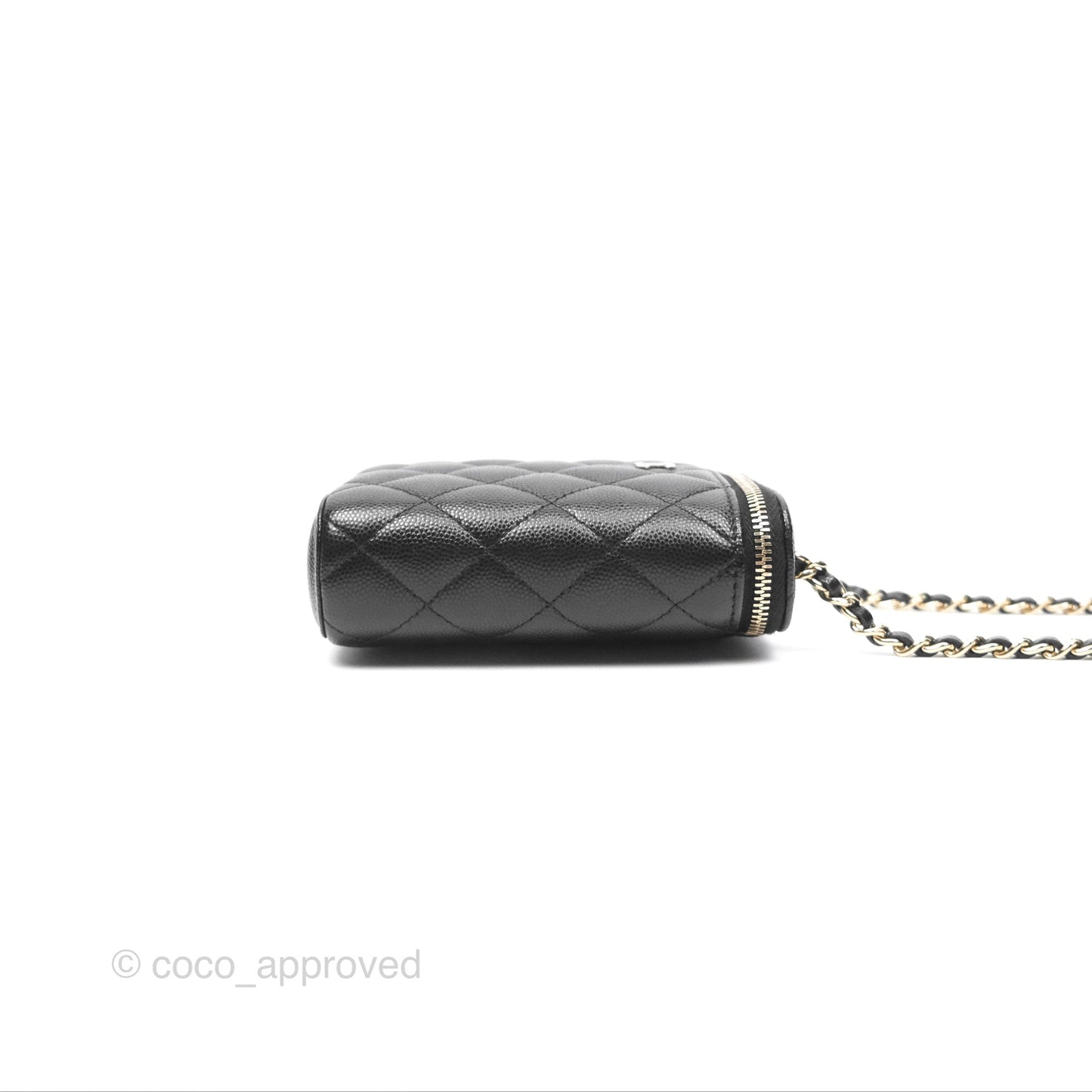 Chanel Classic Mini Vanity With Chain Black Caviar Gold Hardware