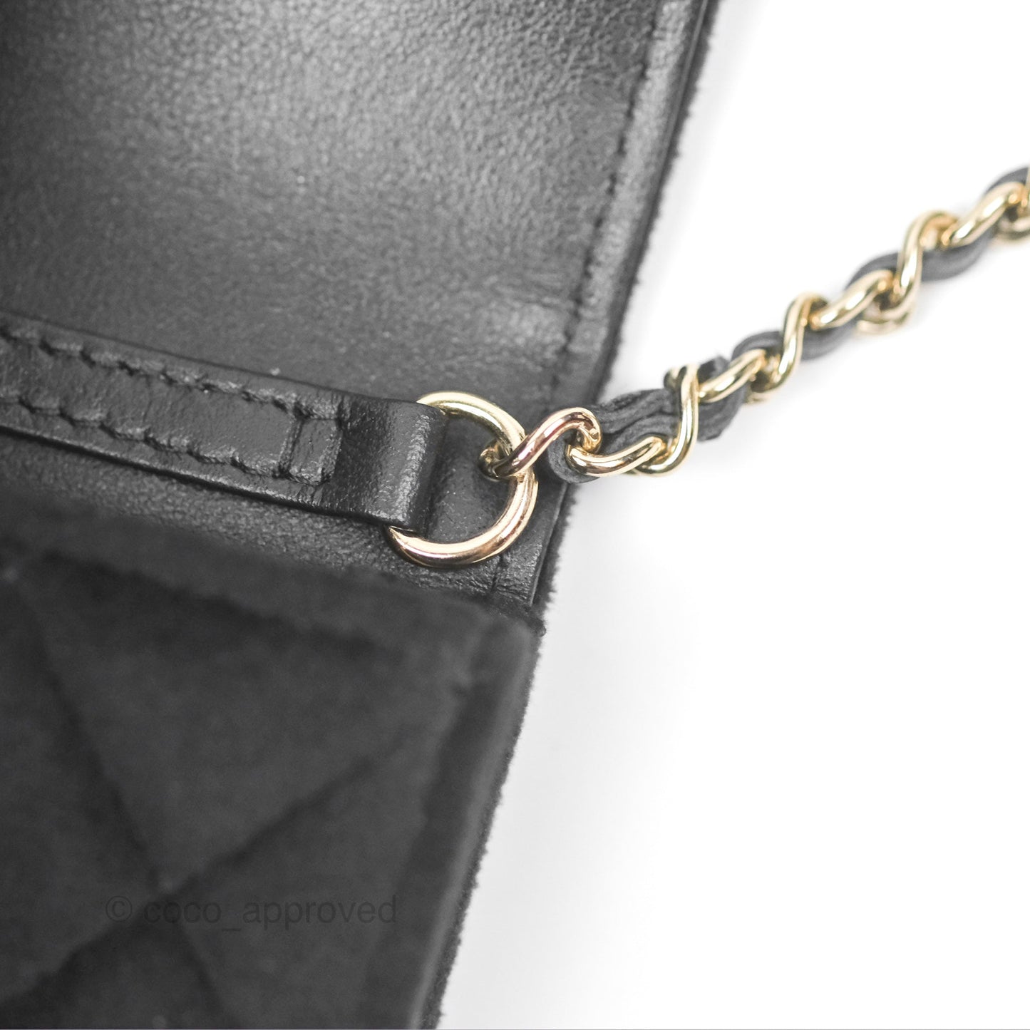 Chanel Crystals Pearl Crush Mini Belt Bag with Chain Black Velvet Gold Hardware