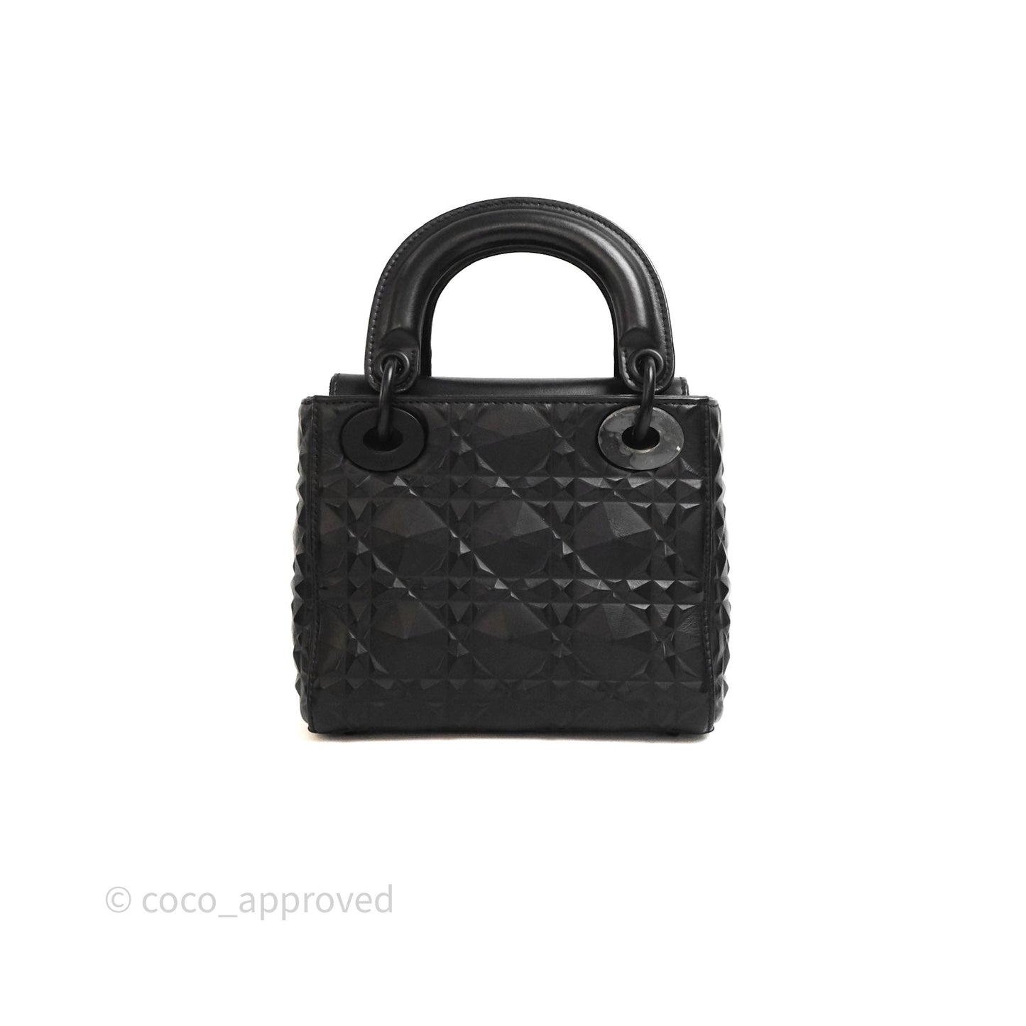 Dior Mini Lady Dior So Black Cannage Calfskin with Diamond Motif