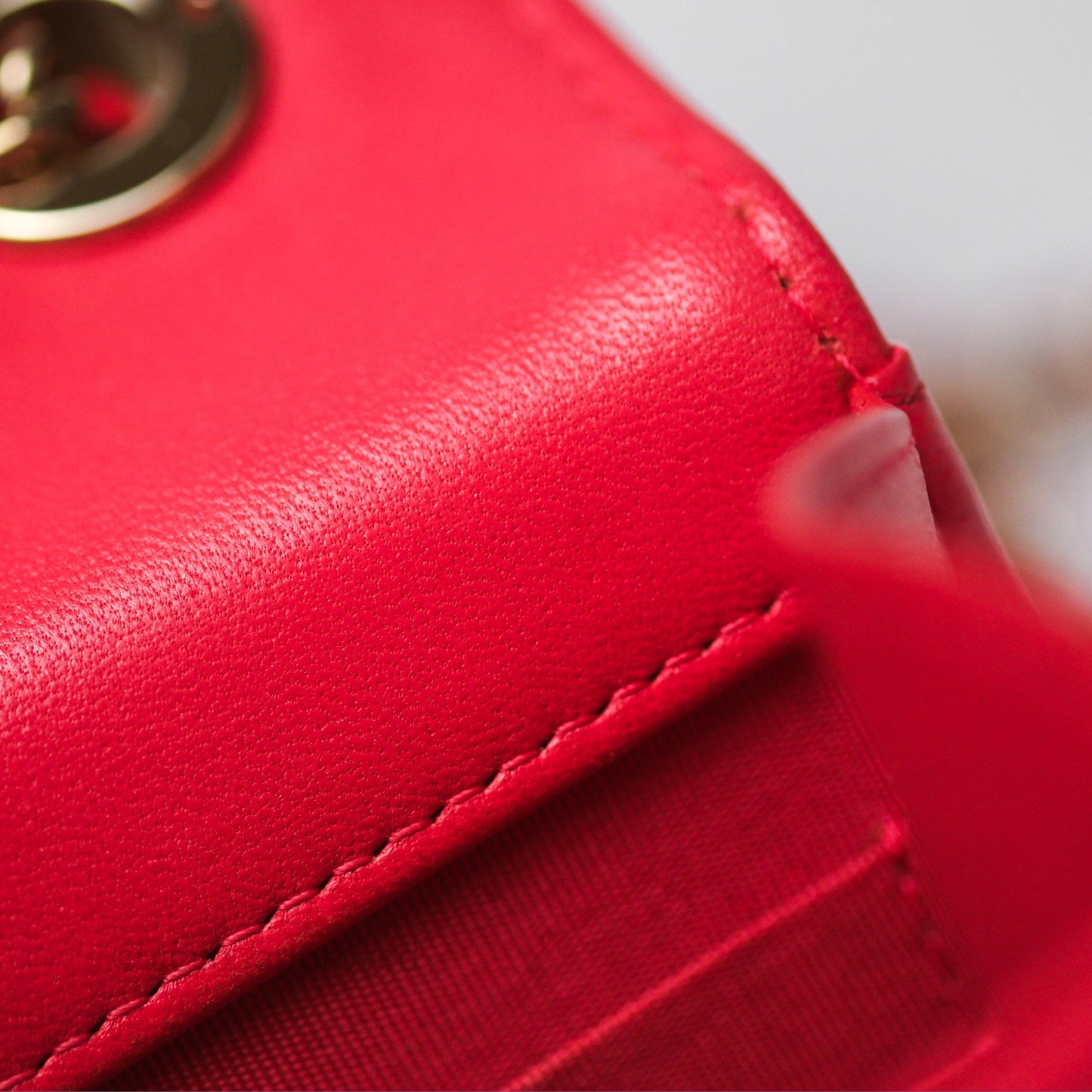 Chanel Mini Quilted Trendy CC Clutch With Chain Red Lambskin Gold Hardware