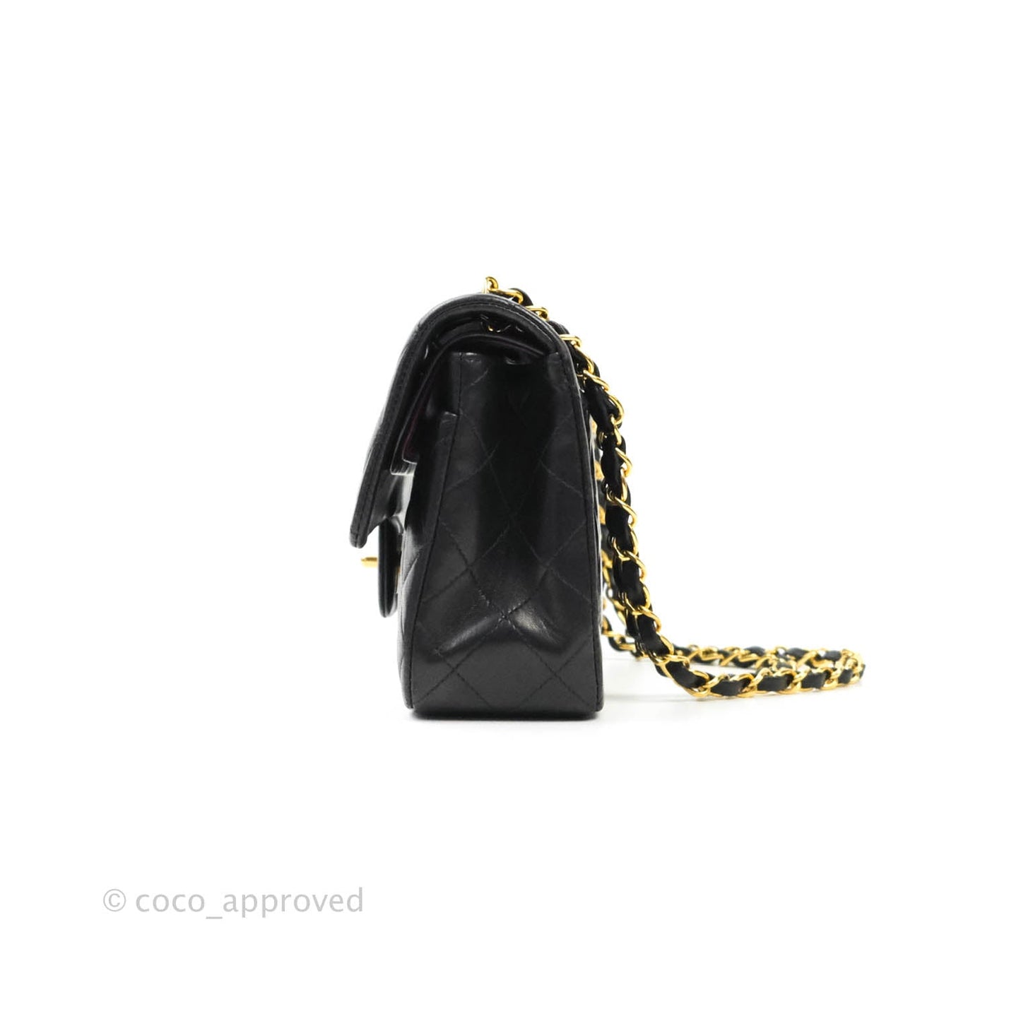 Chanel Classic Vintage Small S/M Flap Black Lambskin 24K Gold Hardware