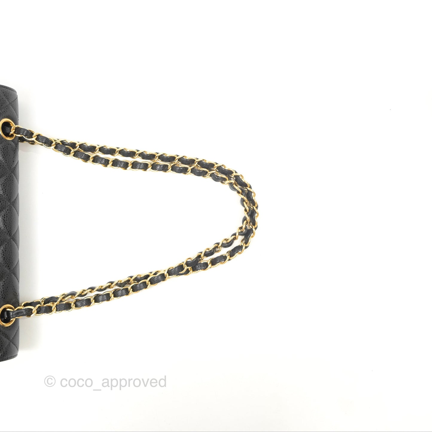 Chanel Classic M/L Medium Flap Quilted Black Caviar Gold Hardware
