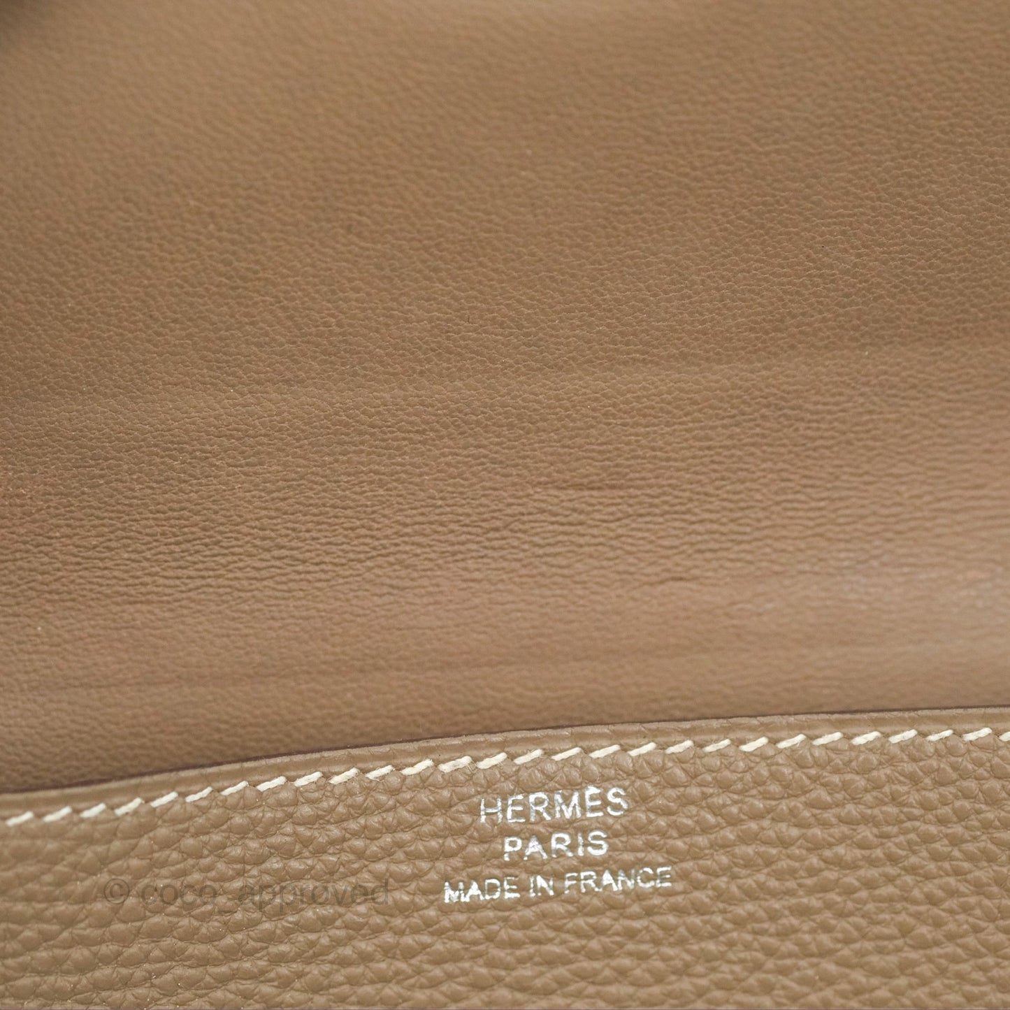 Hermes Dogon Card Case Etoupe Togo Palladium Hardware