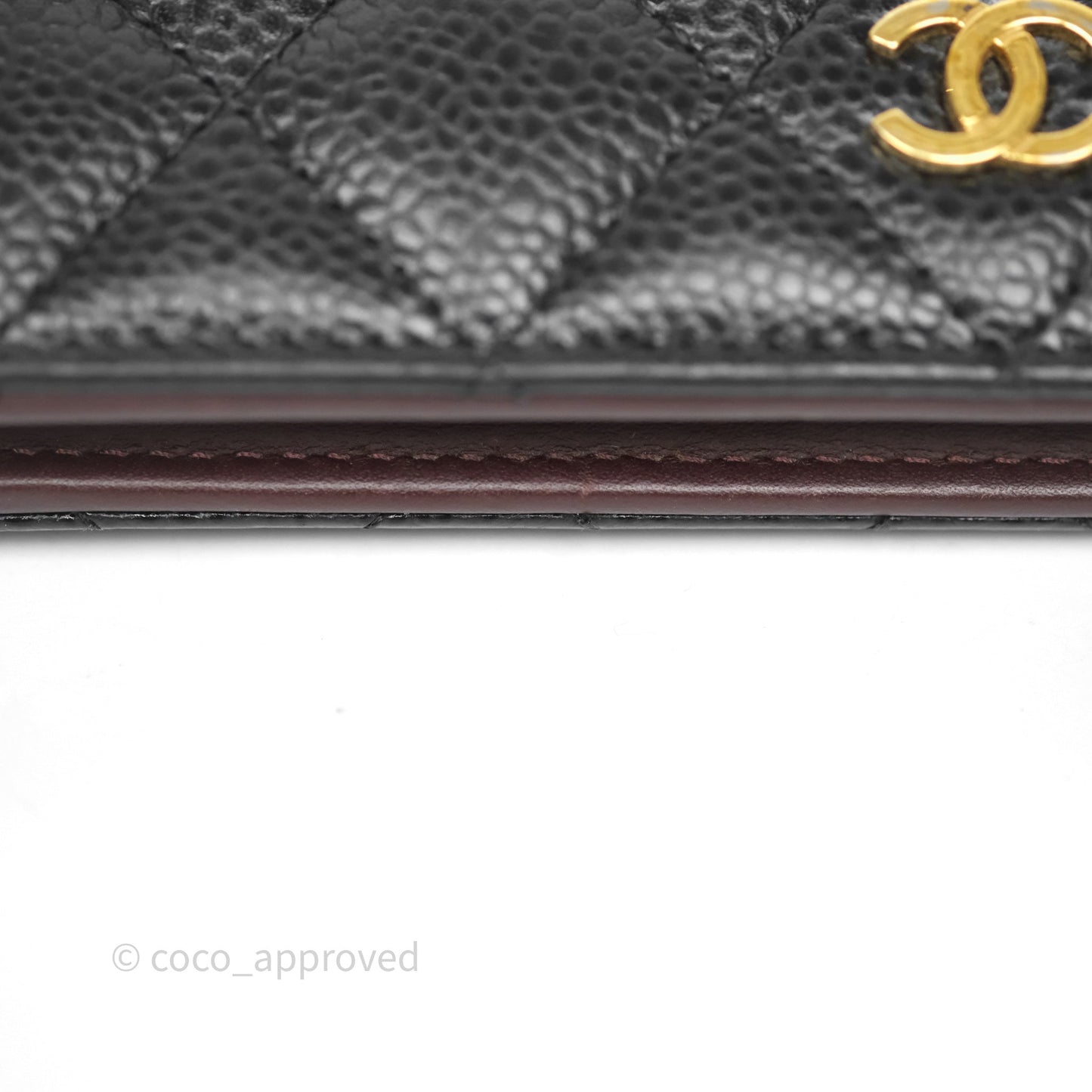 Chanel Classic Quilted Long Wallet Black Caviar Gold Hardware