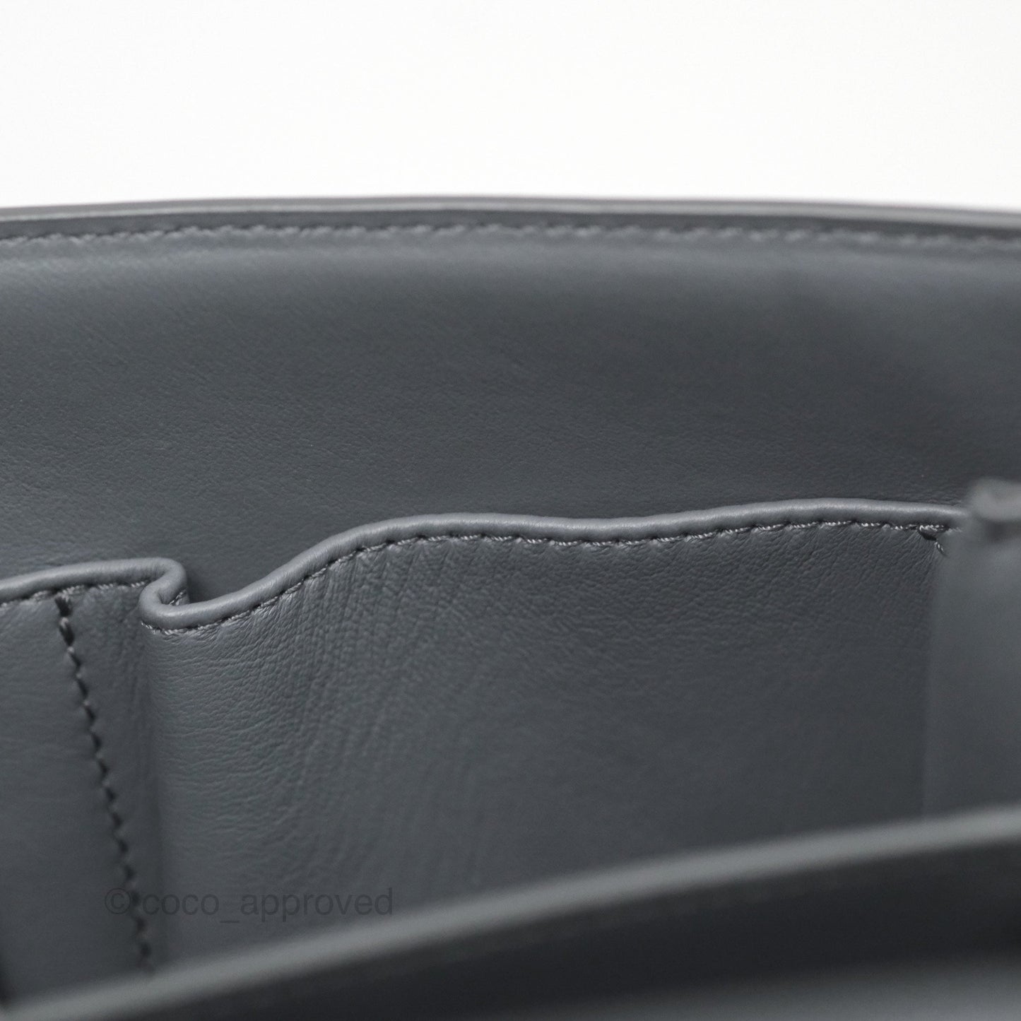 Celine Medium Classic Box Flap Grey Liege Calfskin