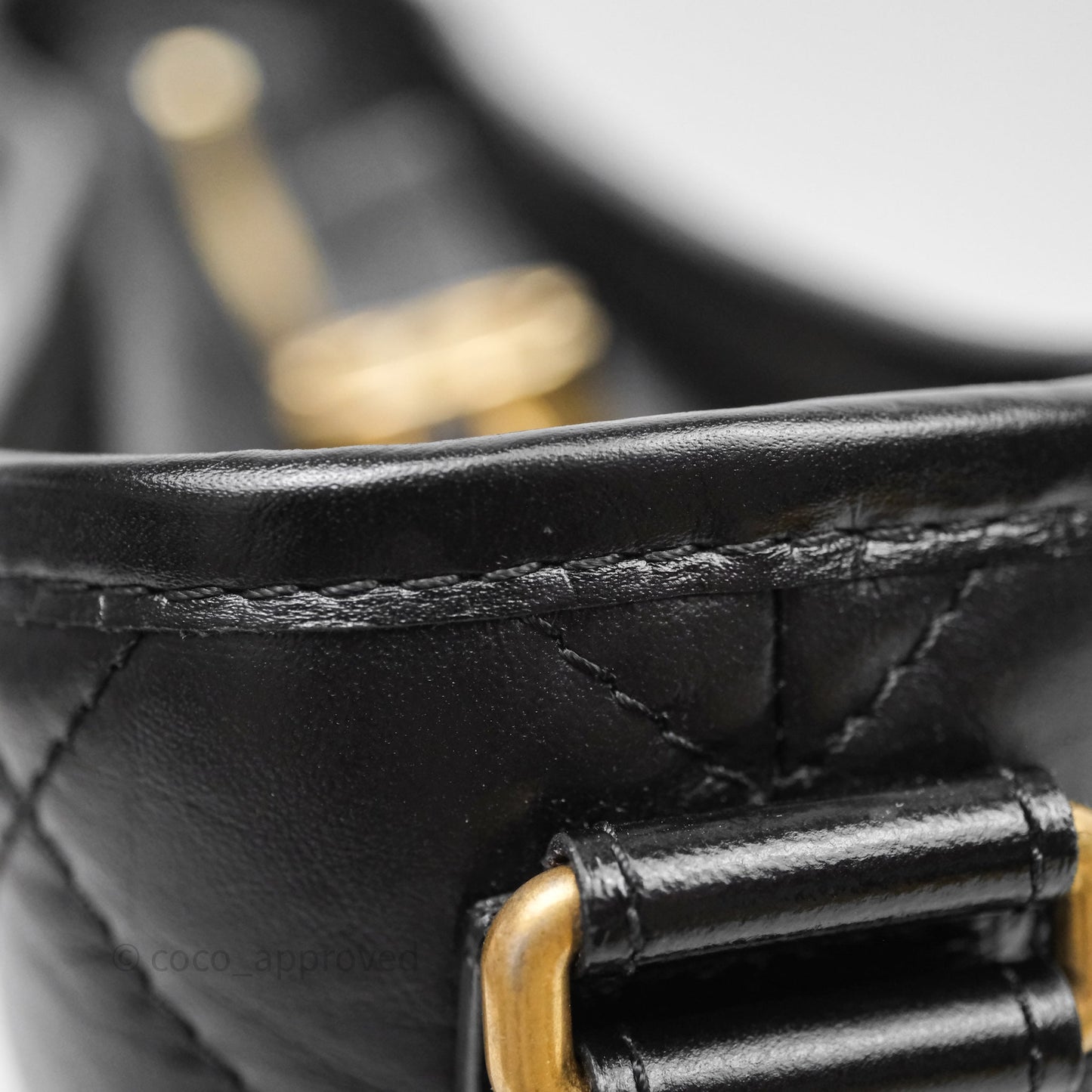 Chanel New Medium Gabrielle Hobo Quilted Black Aged Calfskin