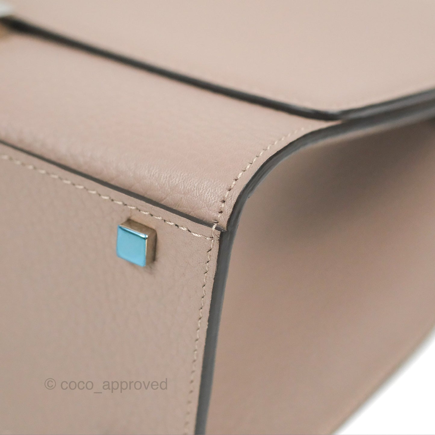Moynat Réjane PM bag Tourterelle Grained Blush Leather Silver Hardware