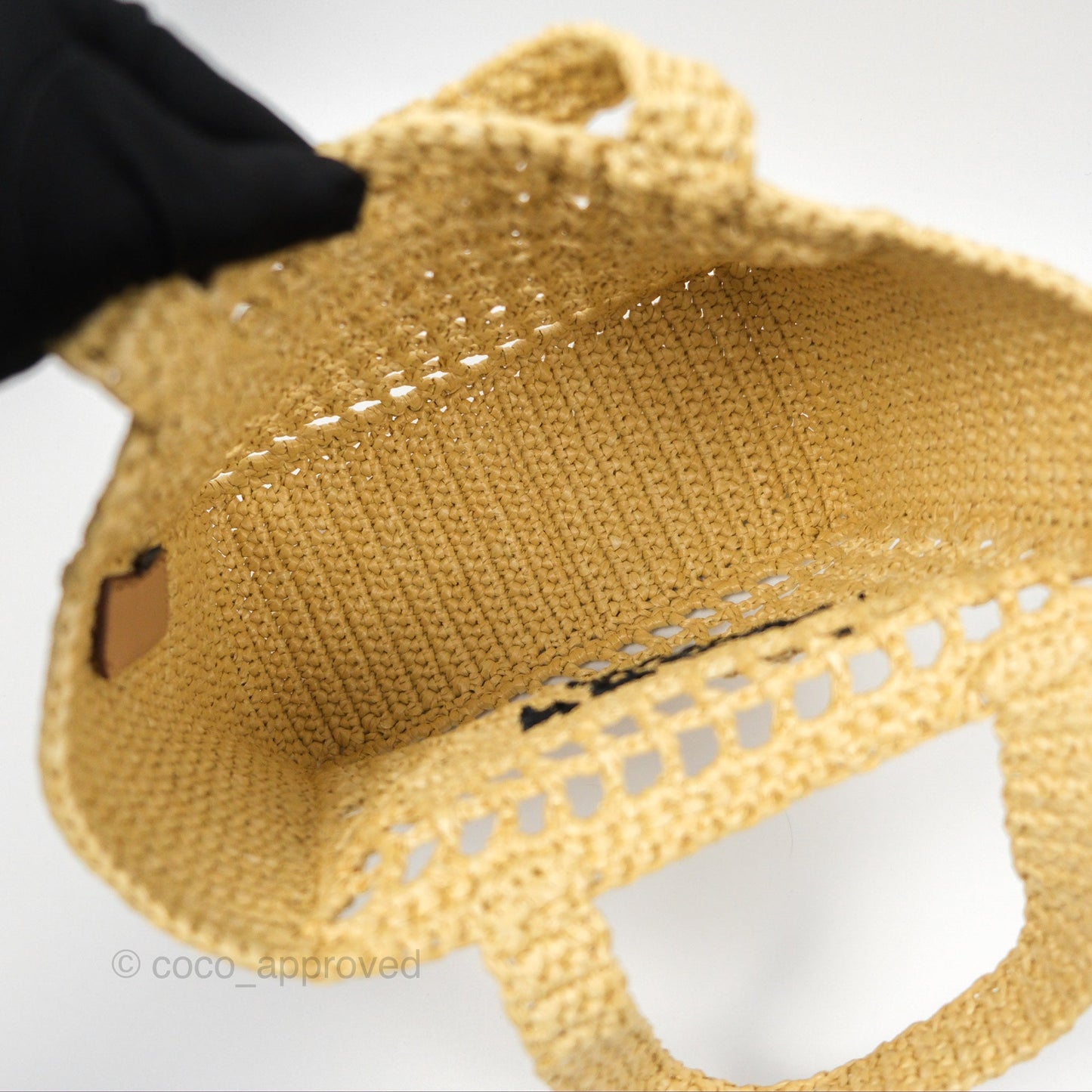 Prada Small Raffia Shopping Tote Bag