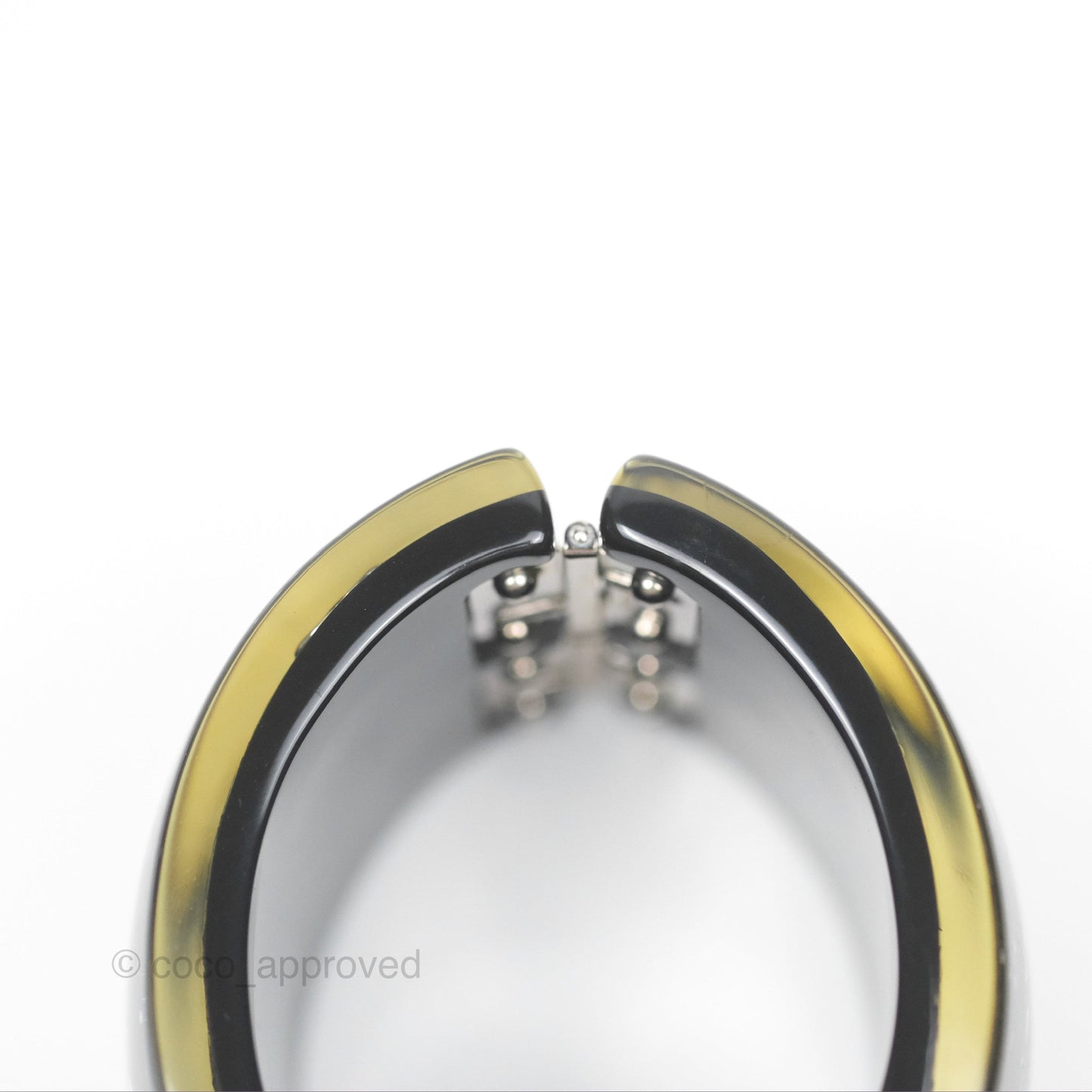 Chanel Sequin Camellia Resin Cuff Black 12A