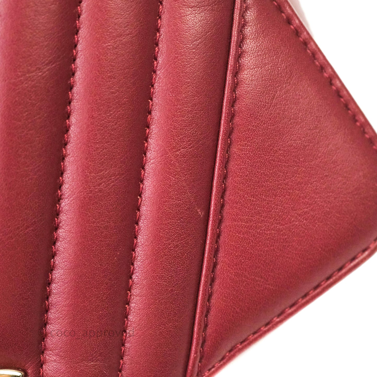 Chanel Small Statement Chevron Flap Bag Burgundy Lambskin Gold Hardware