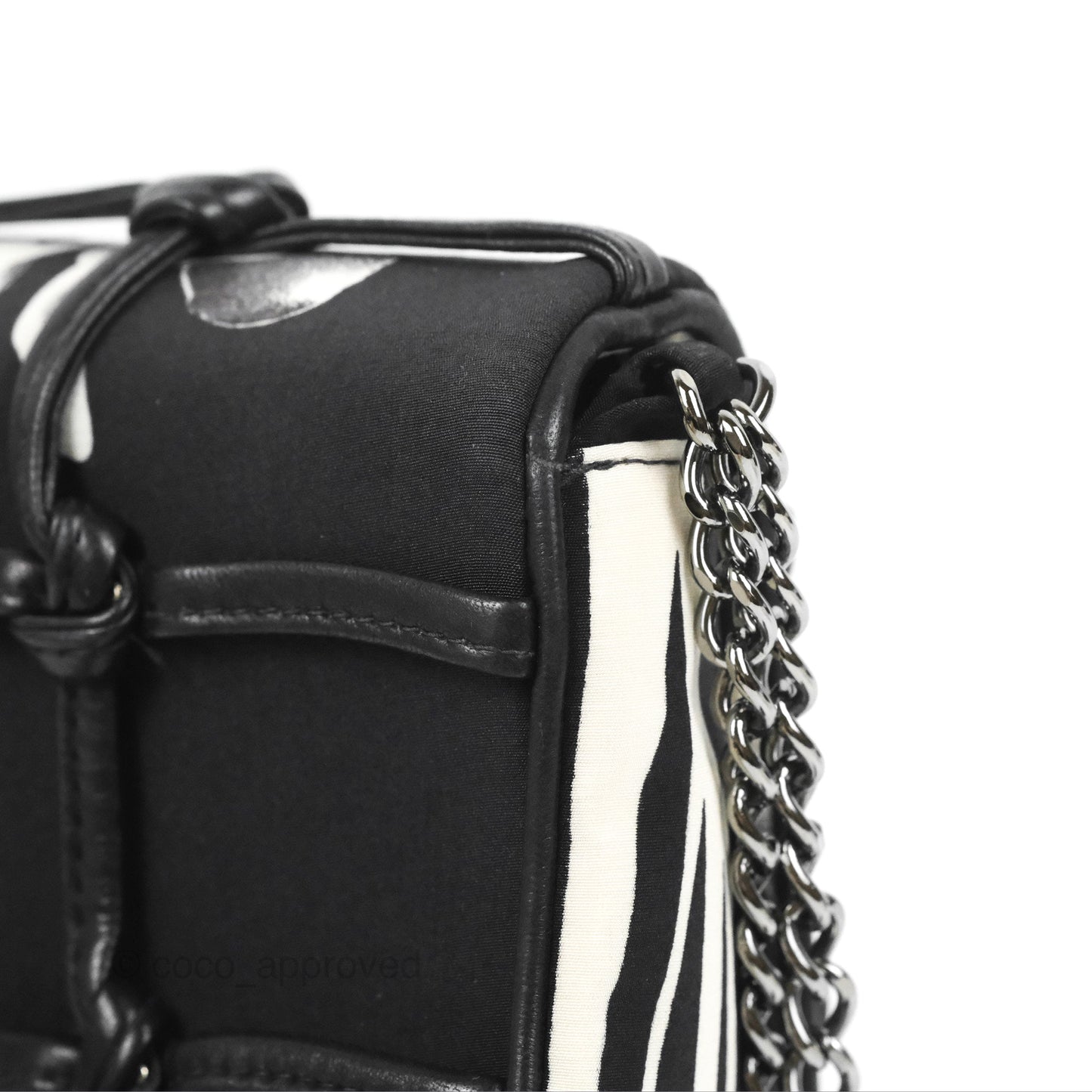 Chanel Timeless Tahiti Canvas Bag Navy Leather