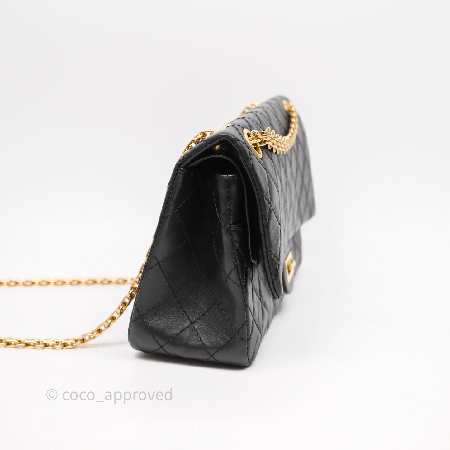 Chanel Reissue 225 Flap Black Aged Calfskin Gold Hardware
