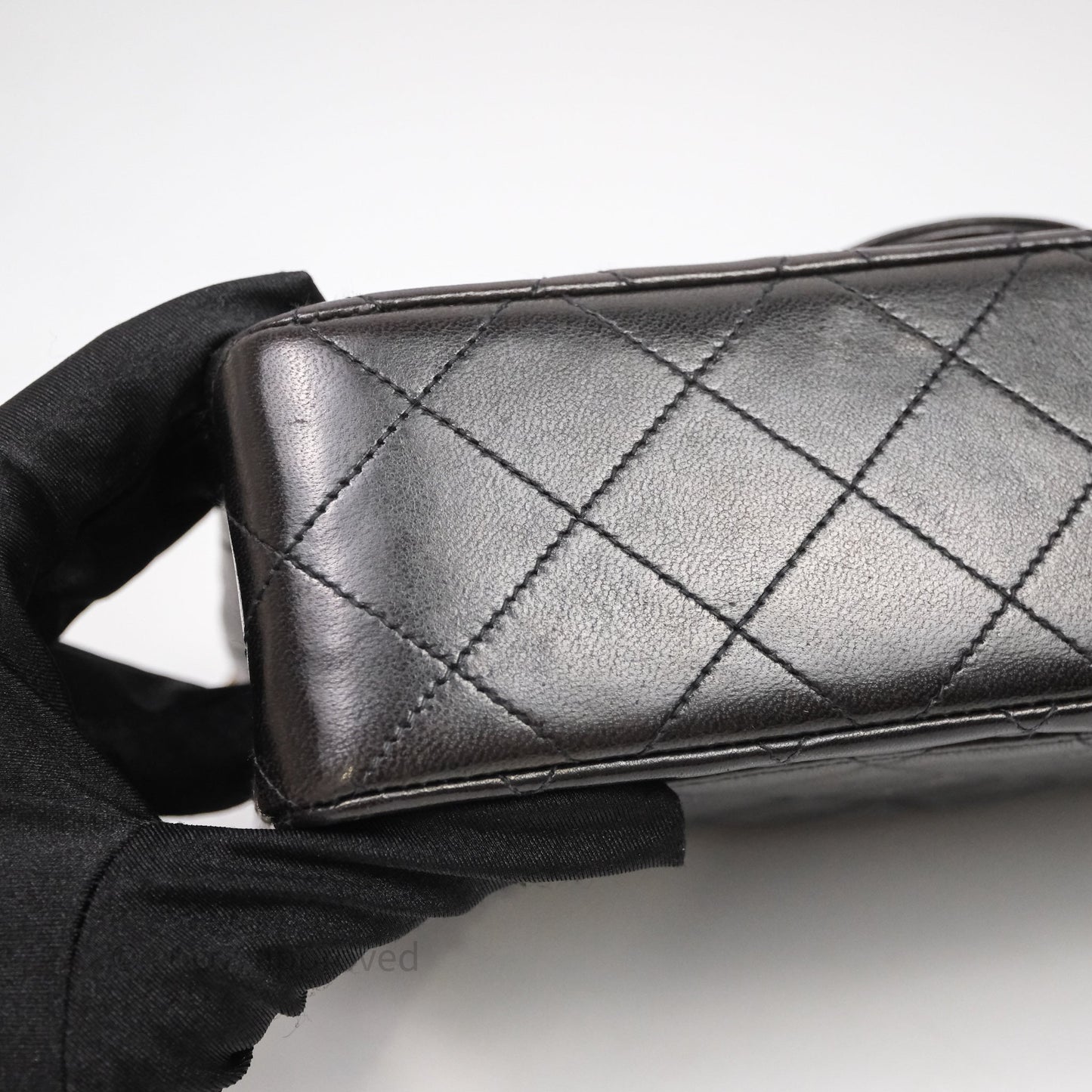 Chanel Vintage Classic Small Flap Bag Black Lambskin 24K Gold Hardware