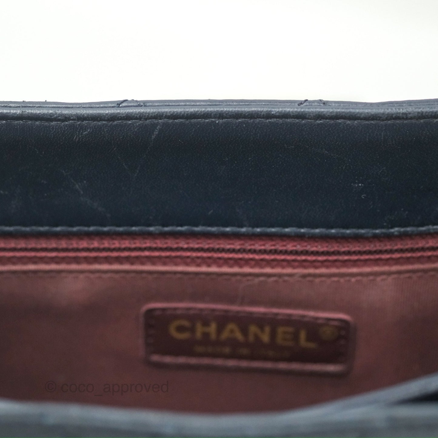 Chanel Medium Around The Corner Shopping Tote Navy Lambskin