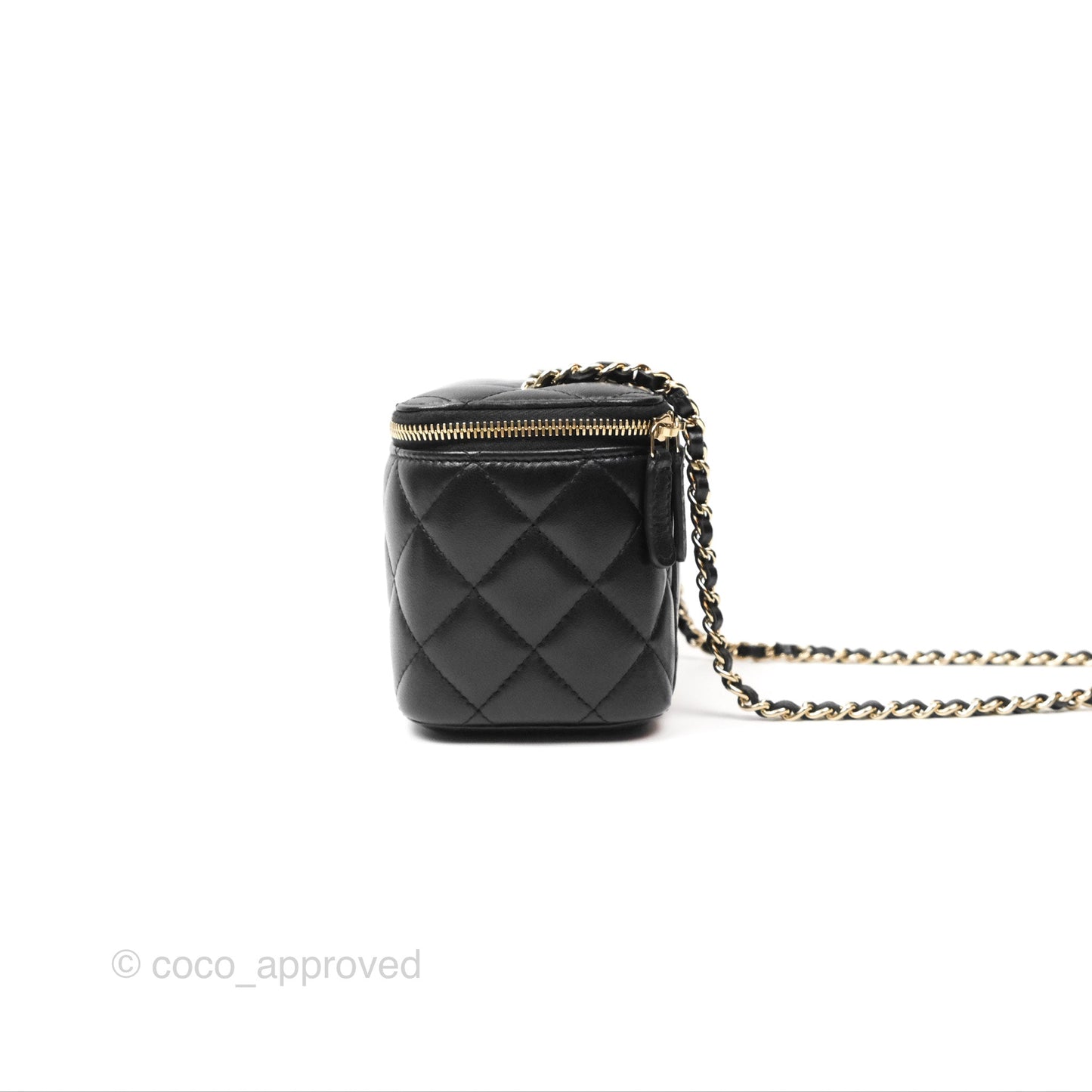 Chanel Vanity Rectangular with Chain Black Lambskin Gold Hardware