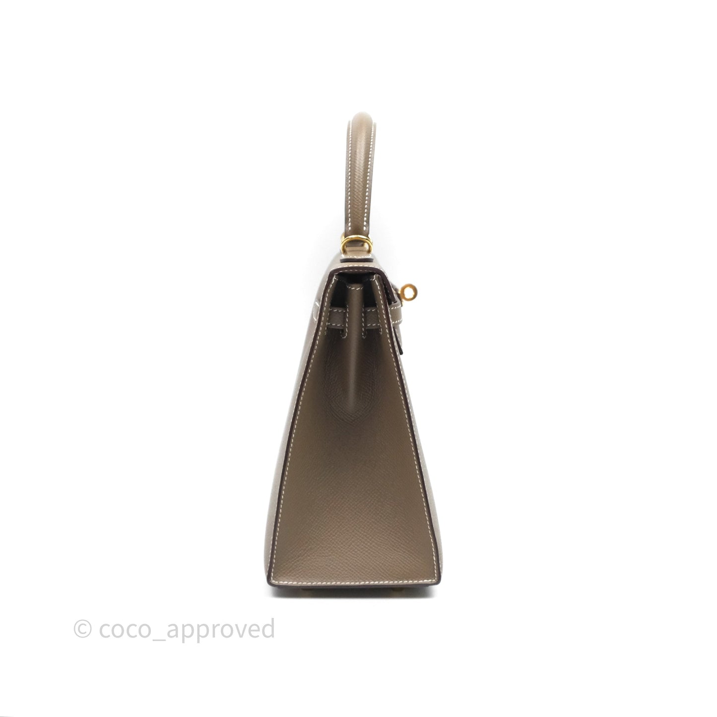 Hermès Kelly 25 Sellier Etoupe Epsom Gold Hardware