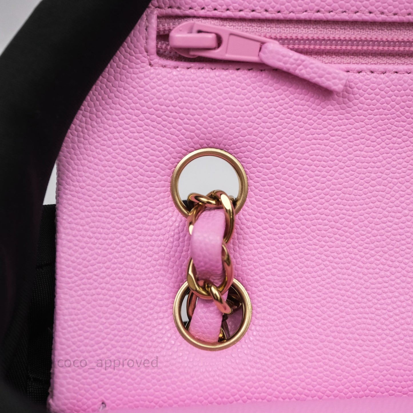 Chanel Small Classic Flap Quilted Pink Caviar Gold Hardware