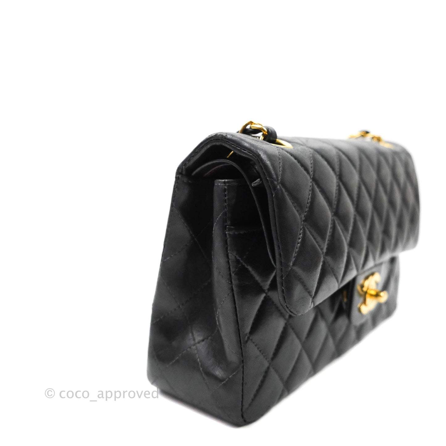 Chanel Classic Vintage Small S/M Flap Black Lambskin 24K Gold Hardware