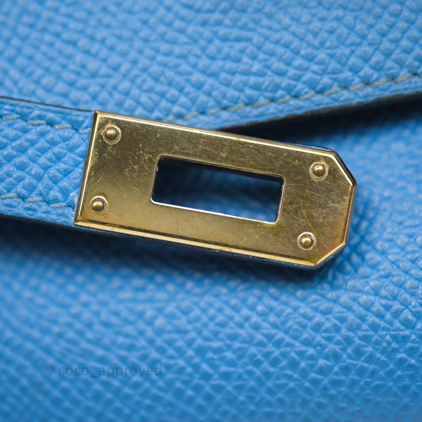 Hermès Kelly Depliant Wallet Blue Epsom Gold Hardware