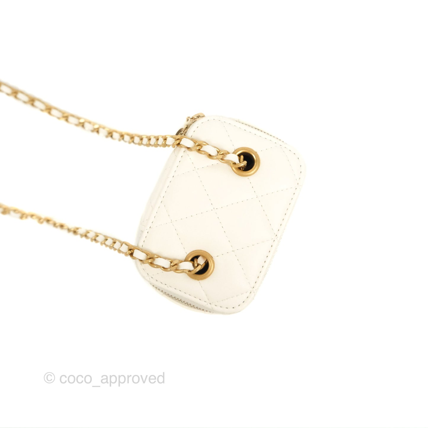 Chanel Mini Pearl Crush Vanity With Chain White Gold Hardware