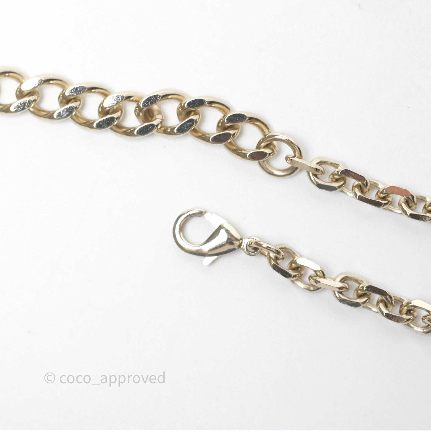 Chanel CC Metal Pearl Perfume Bottle Locket Necklace Gold Tone