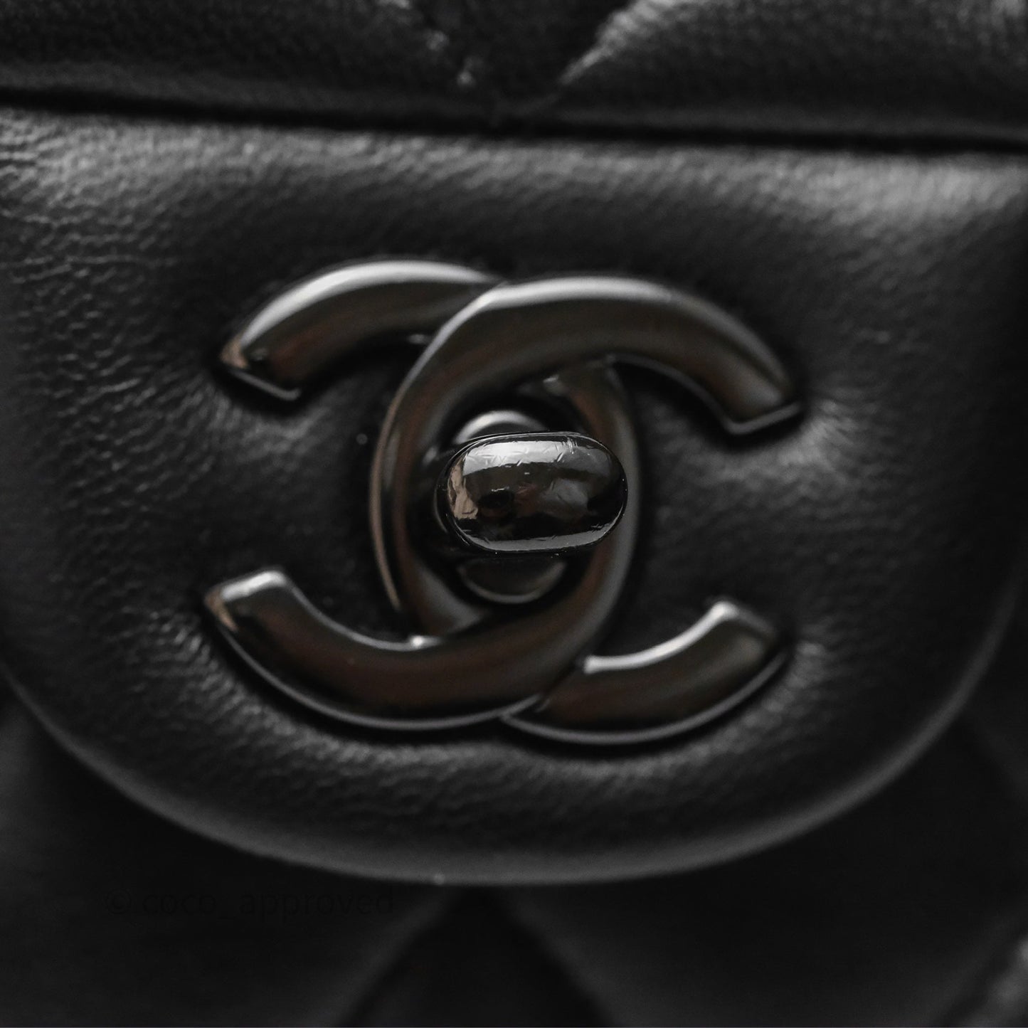 Chanel Classic Quilted M/L Medium Double Flap So Black Lambskin