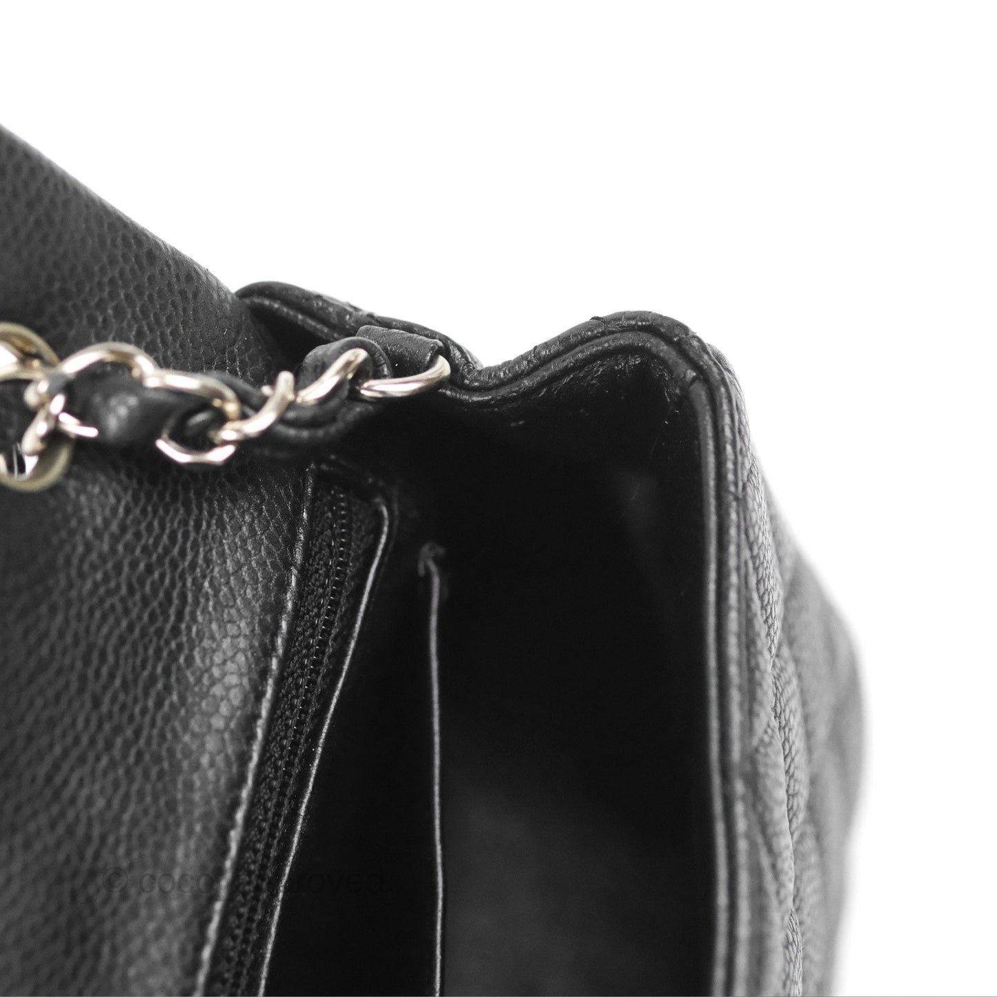 Chanel Quilted Mini Rectangular Flap Black Caviar Silver Hardware