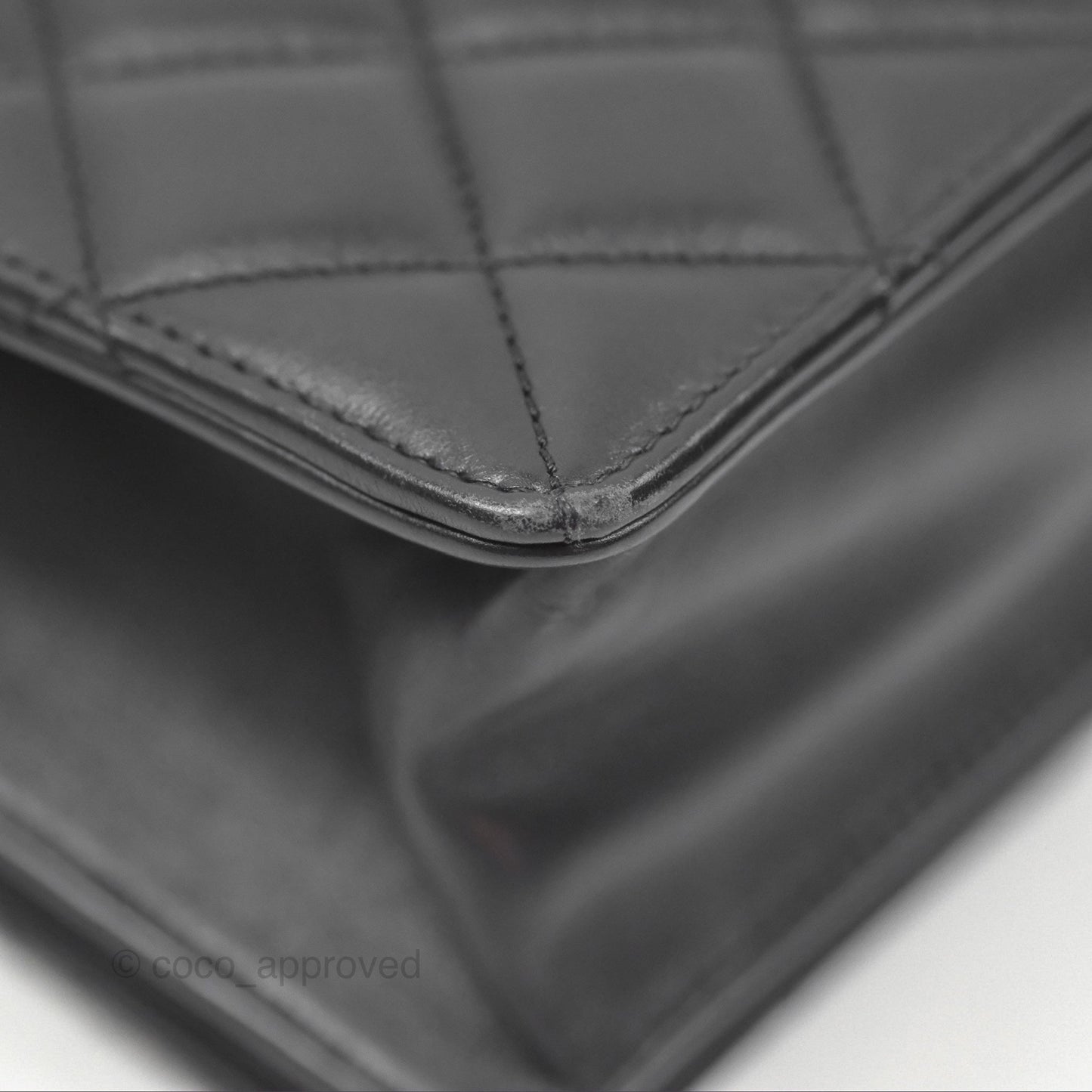 Chanel Quilted Ballerina Small Flap Bag Black Lambskin Ruthenium Hardware