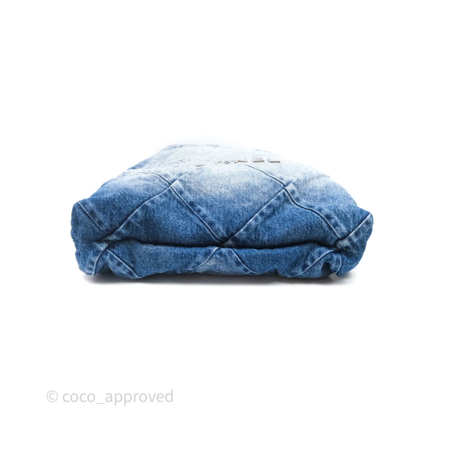 Chanel 22 Small Backpack Blue Denim Ruthenium Hardware