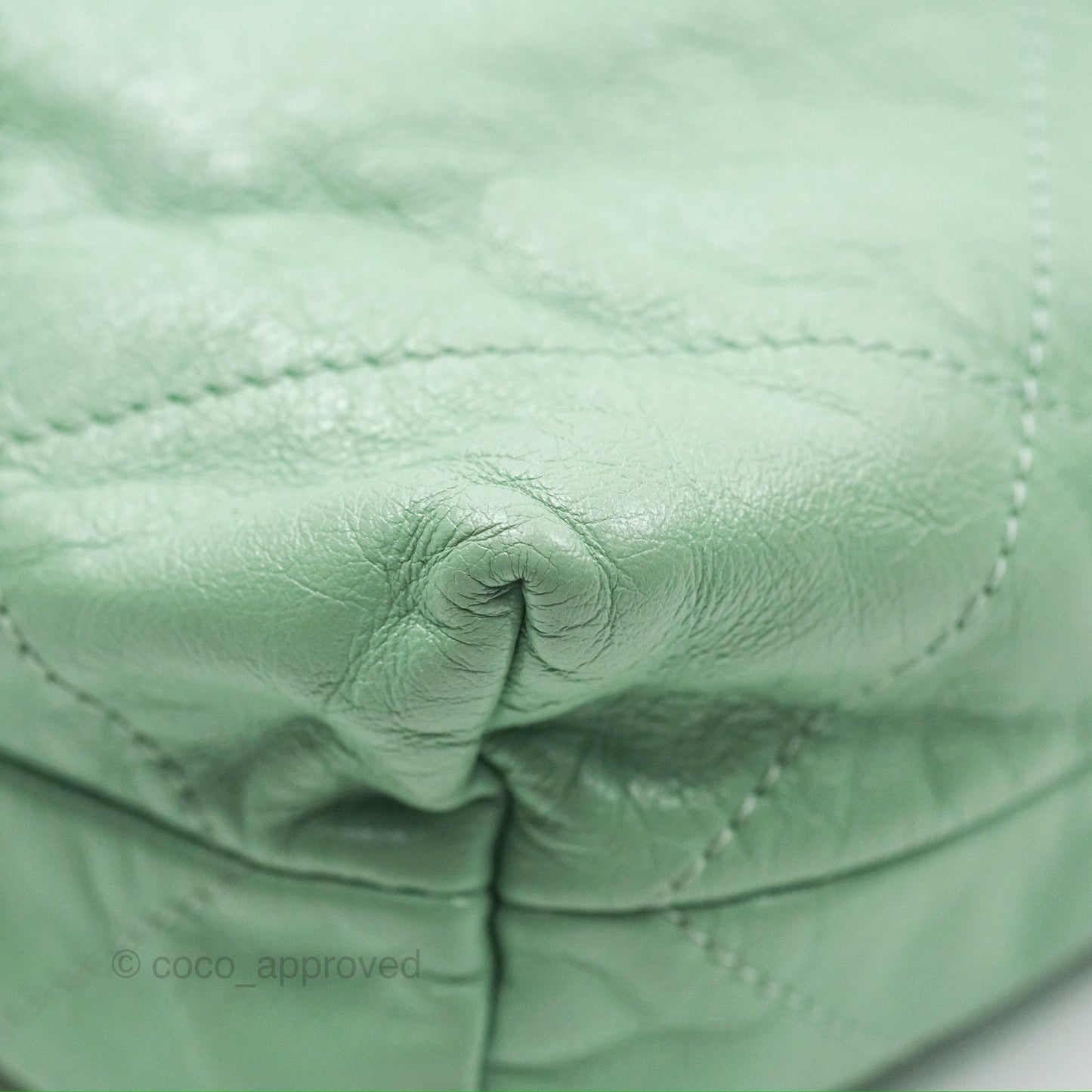 Chanel 22 Small Mint Green Shiny Calfskin Aged Gold Hardware