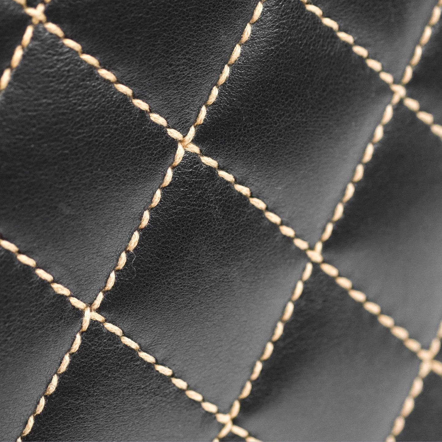 Chanel Vintage Wild Stitch Tote Bag Lambskin Black