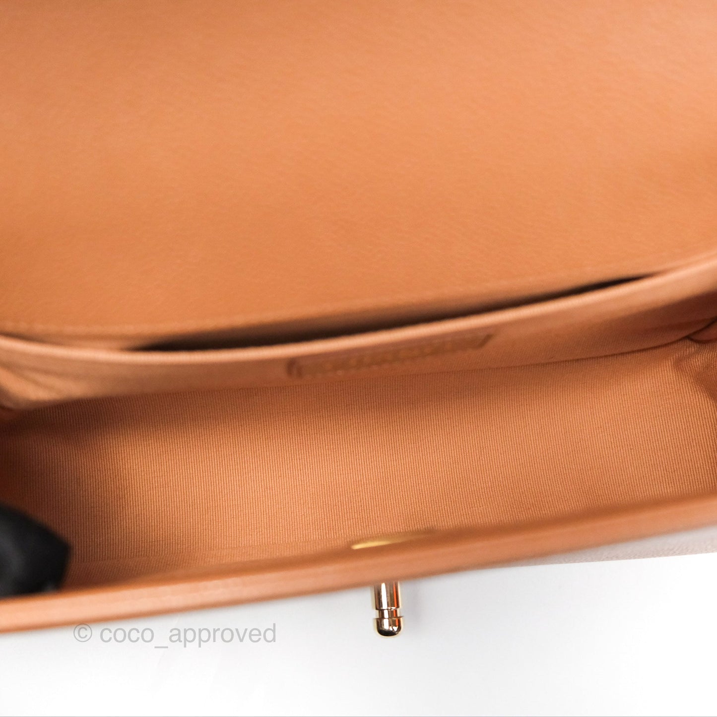 Chanel Quilted Medium Boy Dark Caramel Beige Caviar Gold Hardware