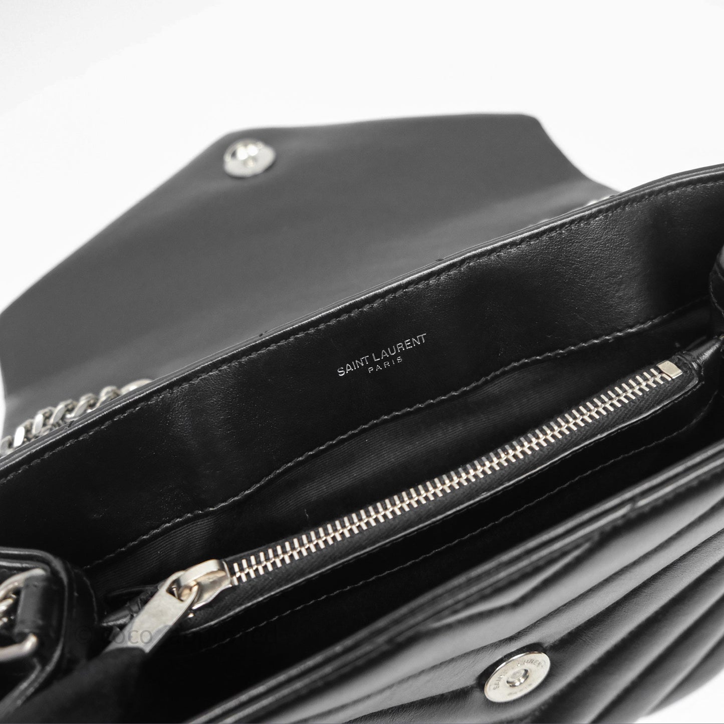 Saint Laurent Loulou Small Flap Bag Black Silver Hardware