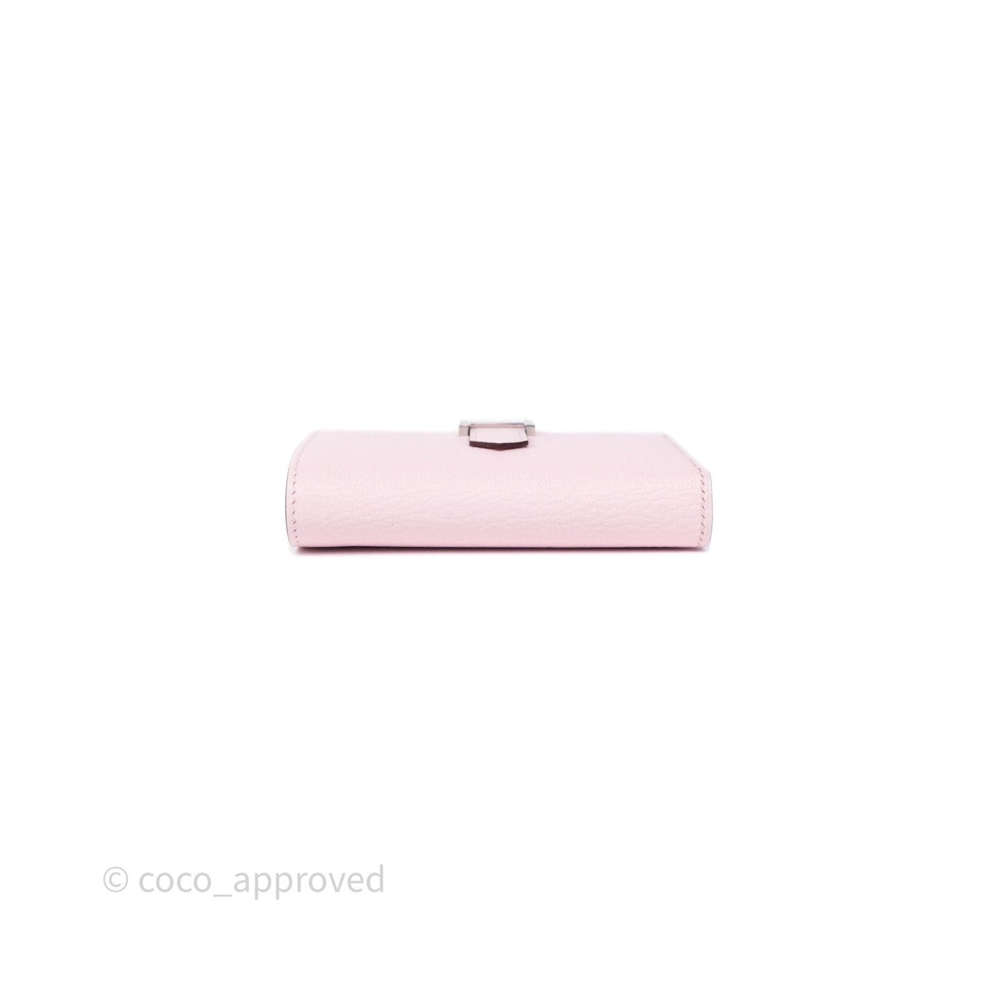 Hermes Bearn Trifold Compact Wallet Rose Darling M7 Chevre Mysore Palladium Hardware