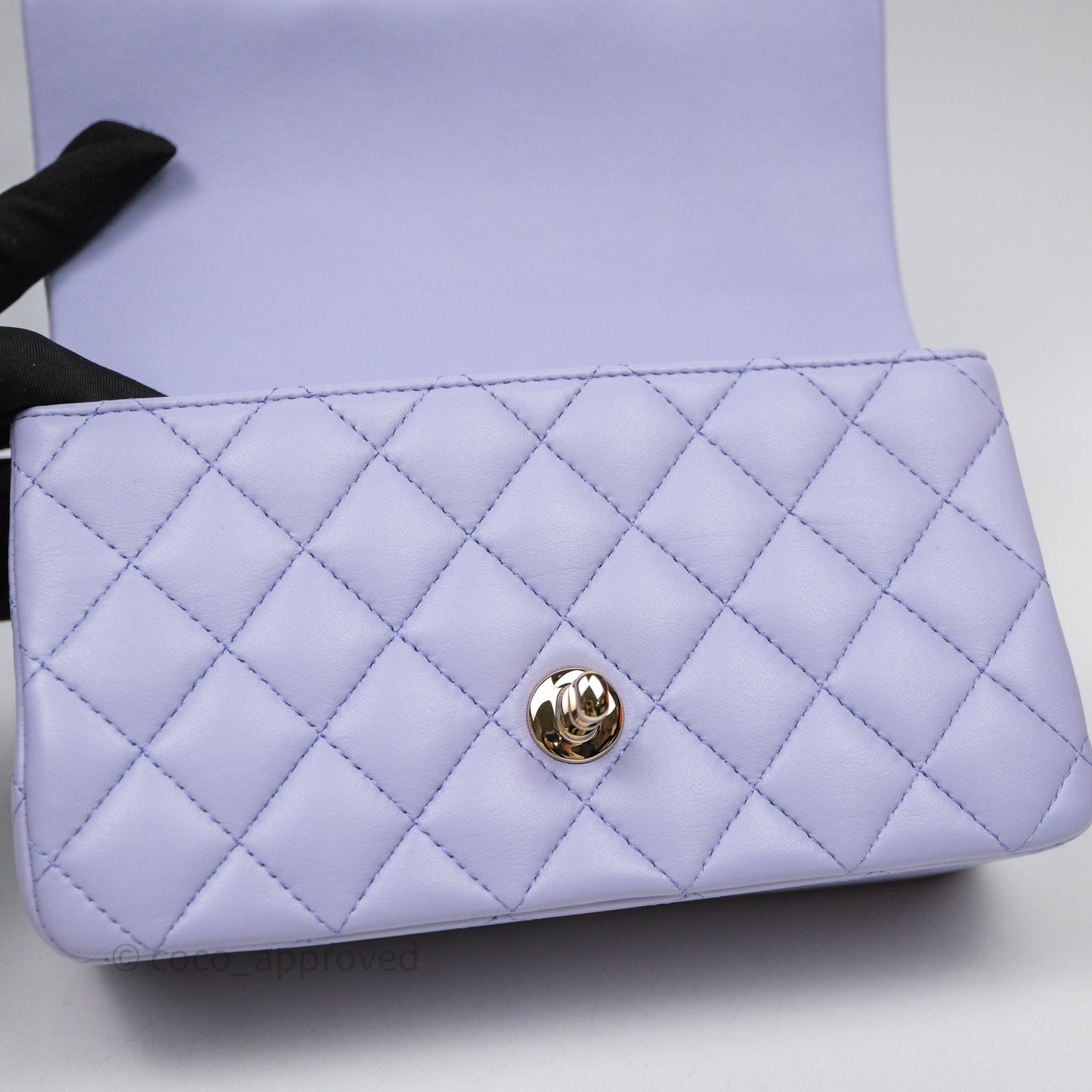 Chanel Top Handle Mini Rectangular Flap Bag Lilac Lambskin Gold Hardware