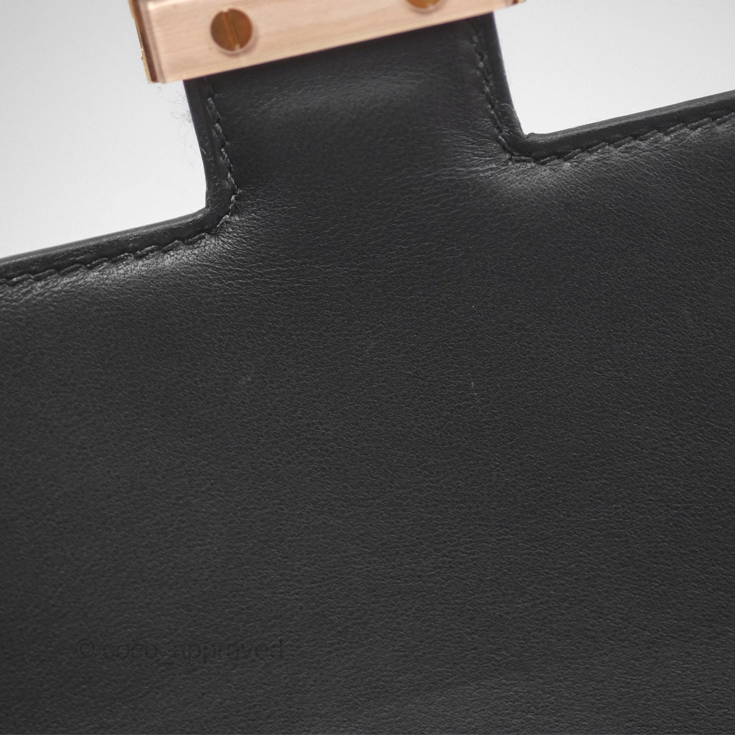 Hermès Constance Mini 18cm Noir 89 Ostrich Rose Gold Hardware