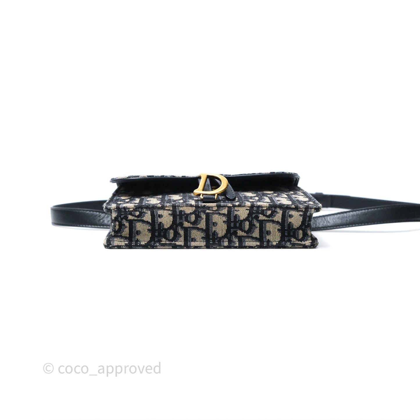 Christian Dior Blue Dior Oblique Jacquard Saddle Belt Pouch