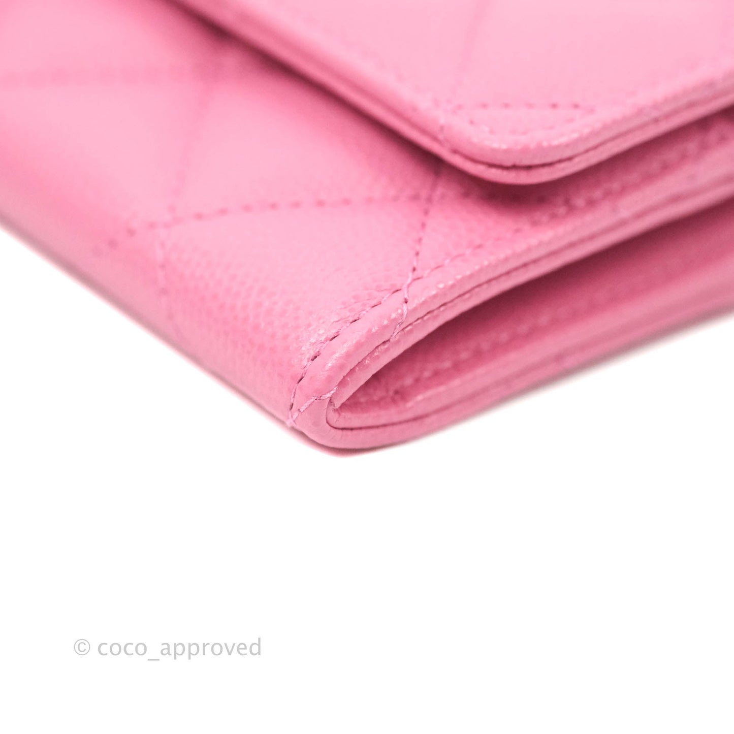 Chanel Quilted Flap Wallet Pink Caviar