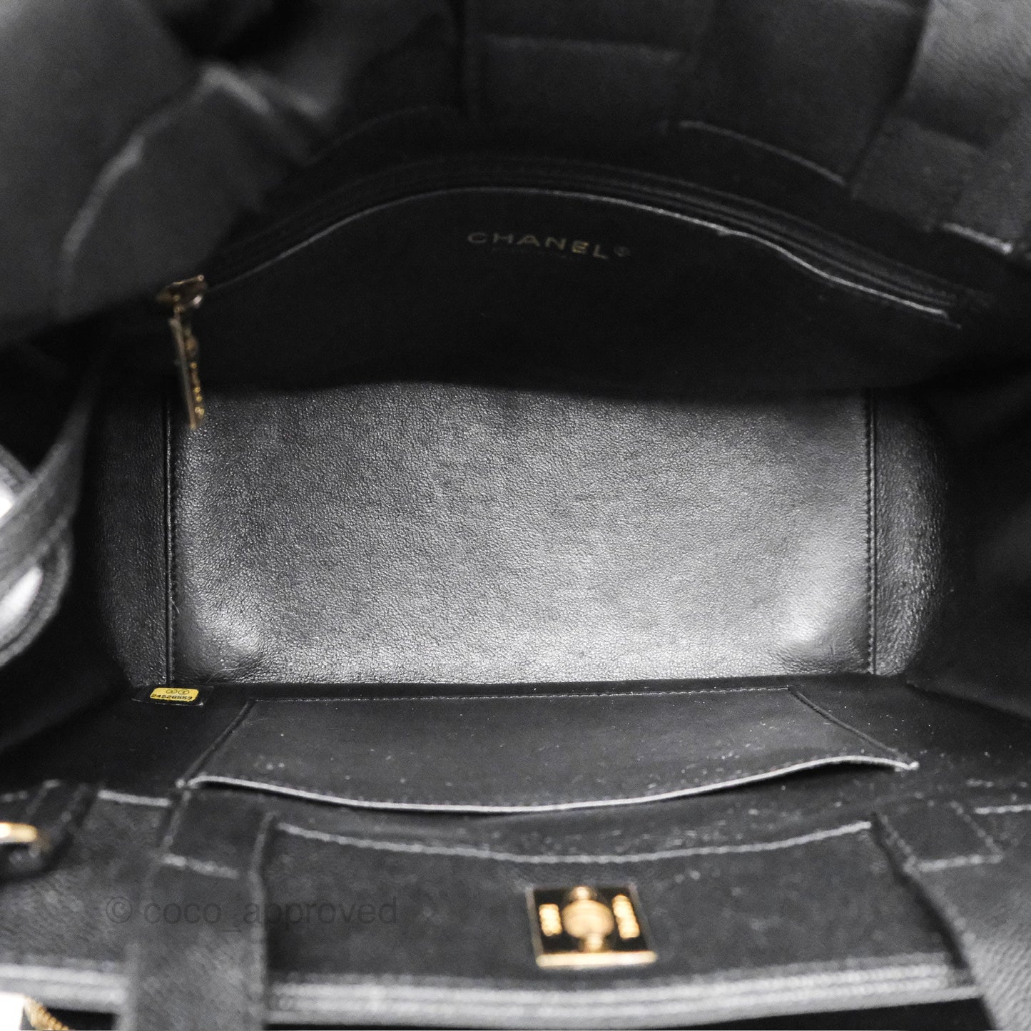 Chanel Small Business Affinity Shopping Bag Black Caviar Gold Hardware